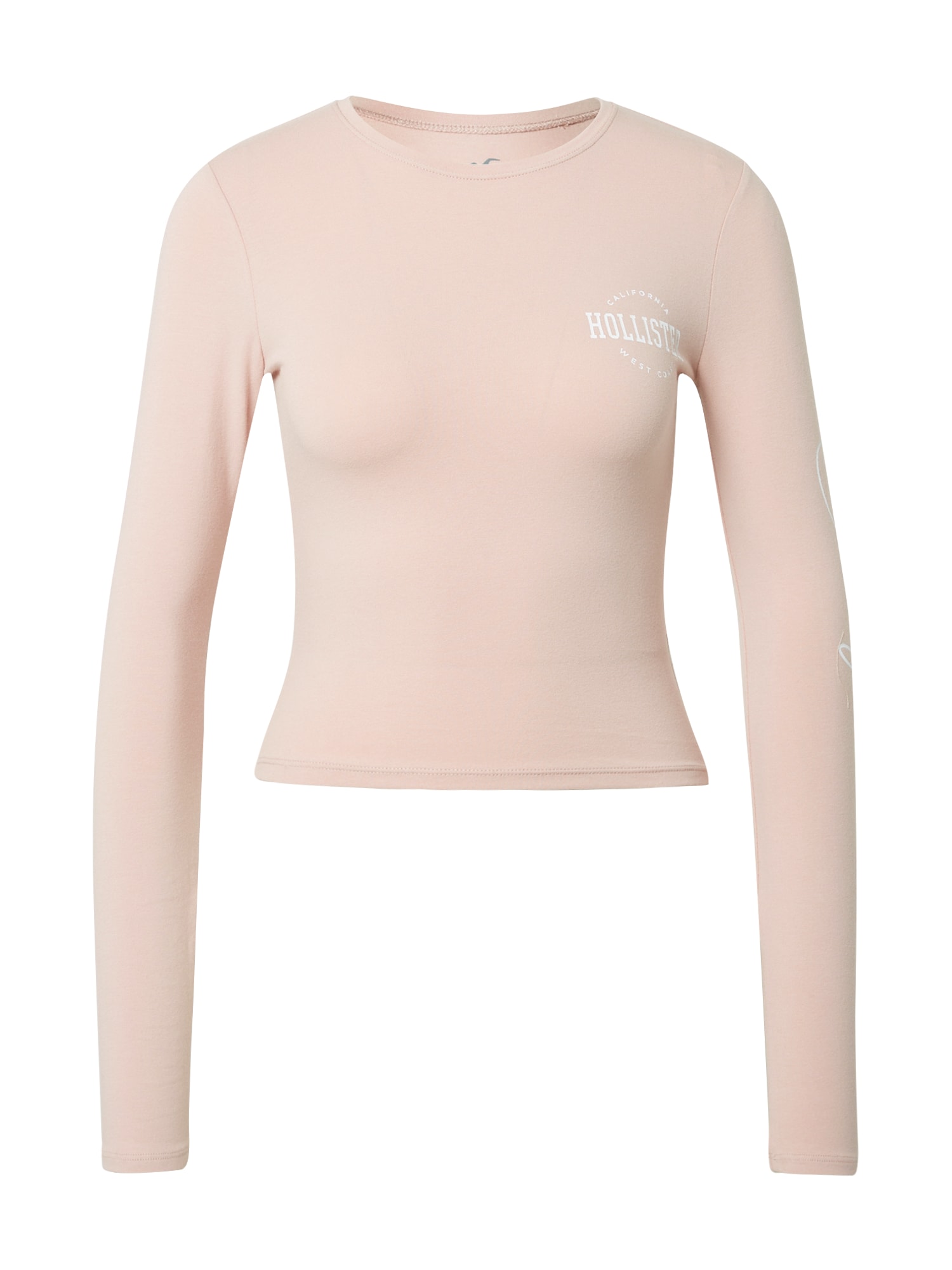 HOLLISTER Majica  staro roza / bela