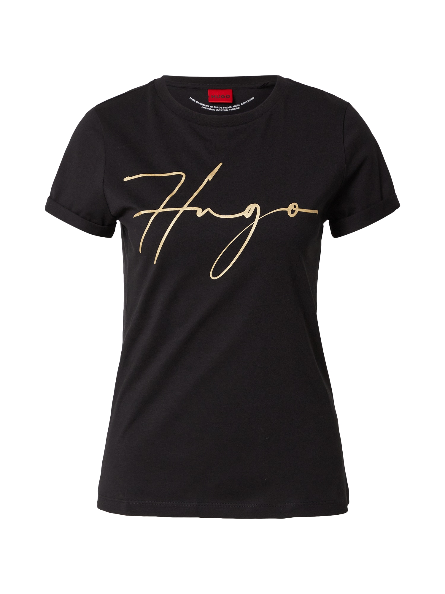 HUGO Majica 'The Slim Tee 17'  zlata / črna