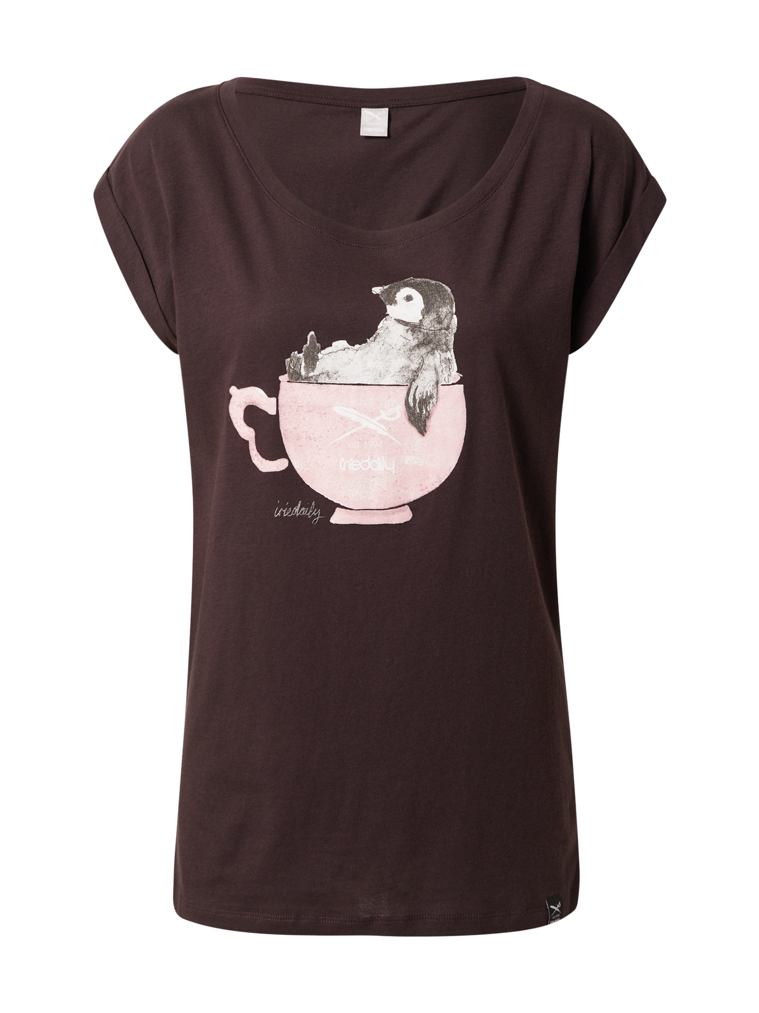 Iriedaily Majica 'Pingulax Tee'  siva / roza / burgund / bela