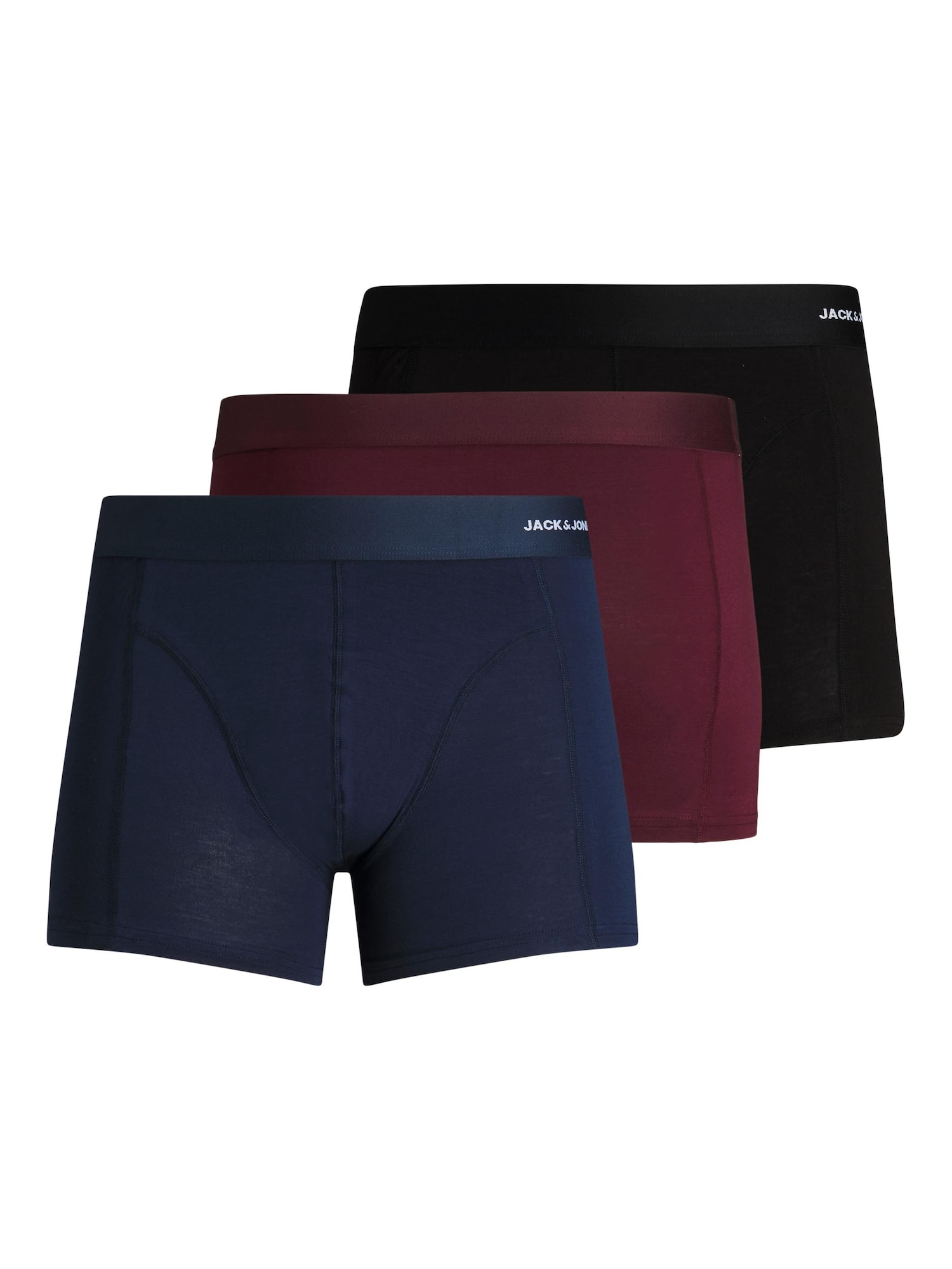 JACK & JONES Boksarice  mornarska / bordo / črna