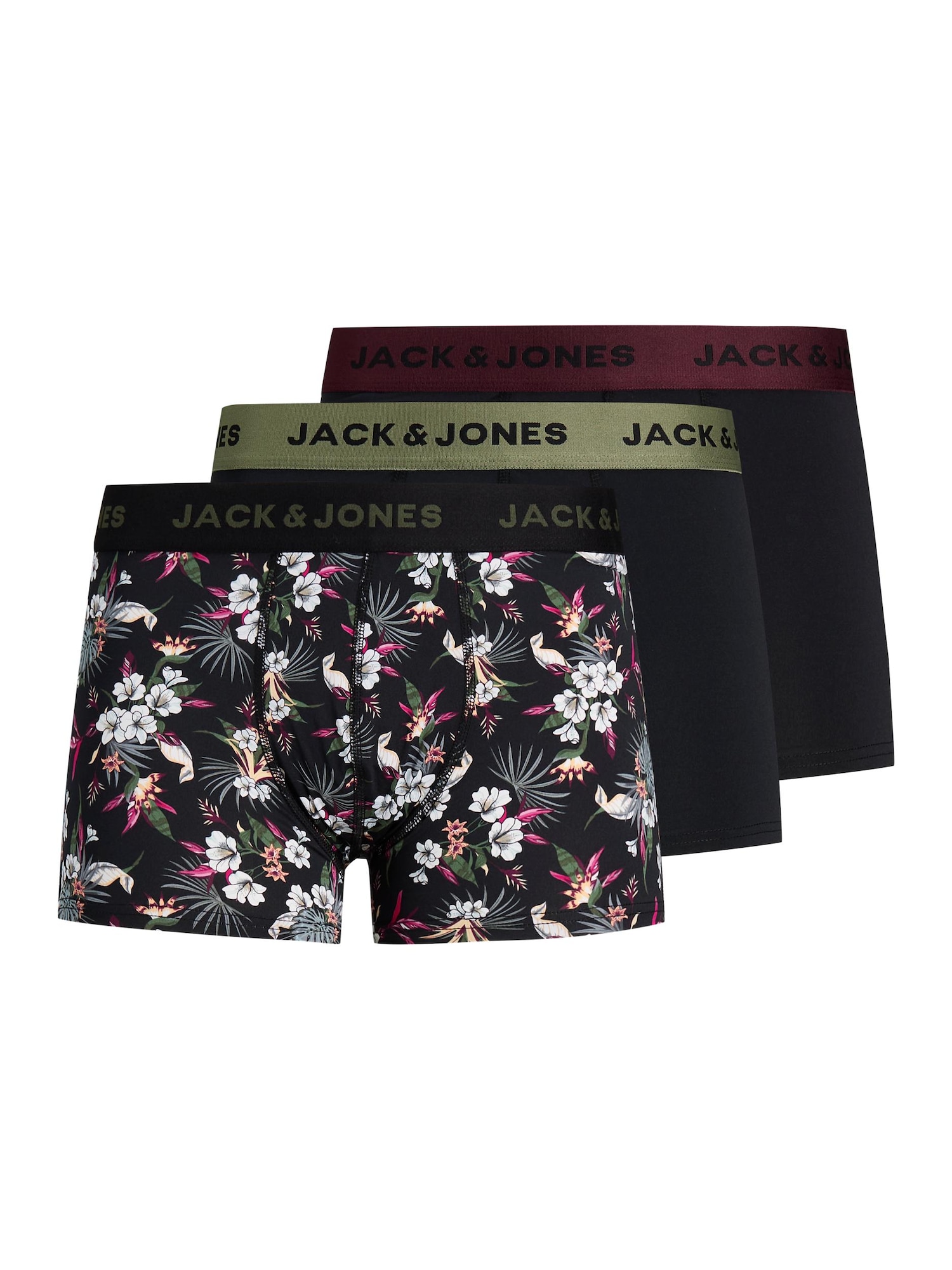 JACK & JONES Boksarice  trst / mešane barve / karminsko rdeča / črna