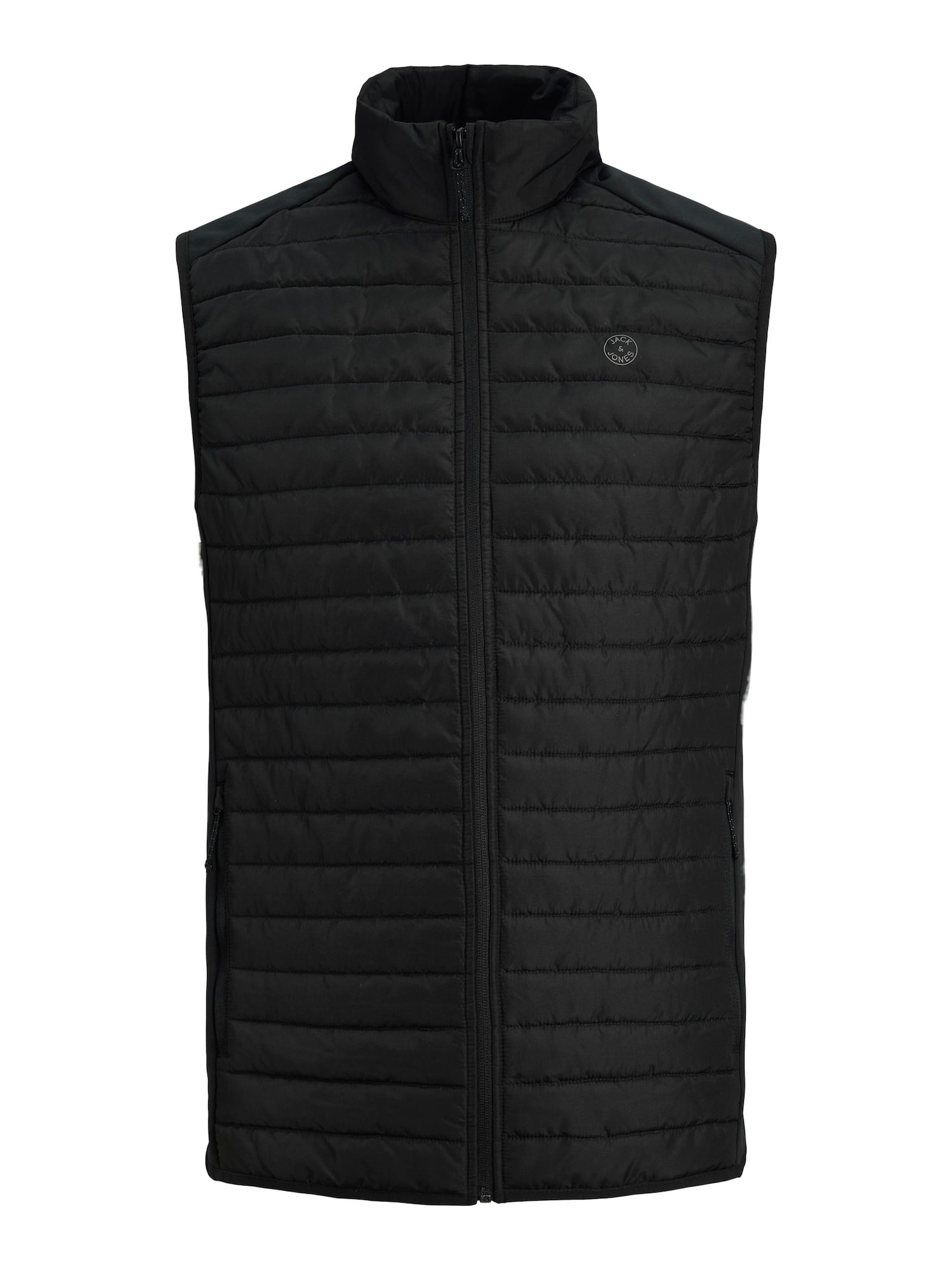 JACK & JONES Brezrokavnik 'Collar Noos'  črna