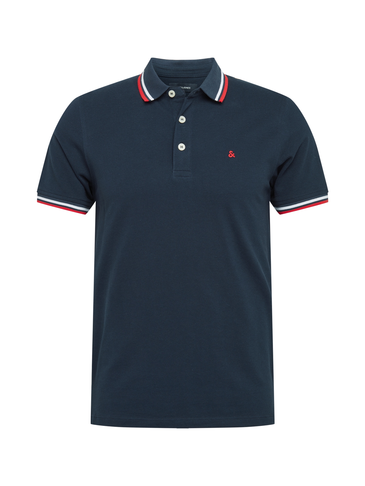JACK & JONES Majica 'Paulos'  mornarska / rdeča / bela
