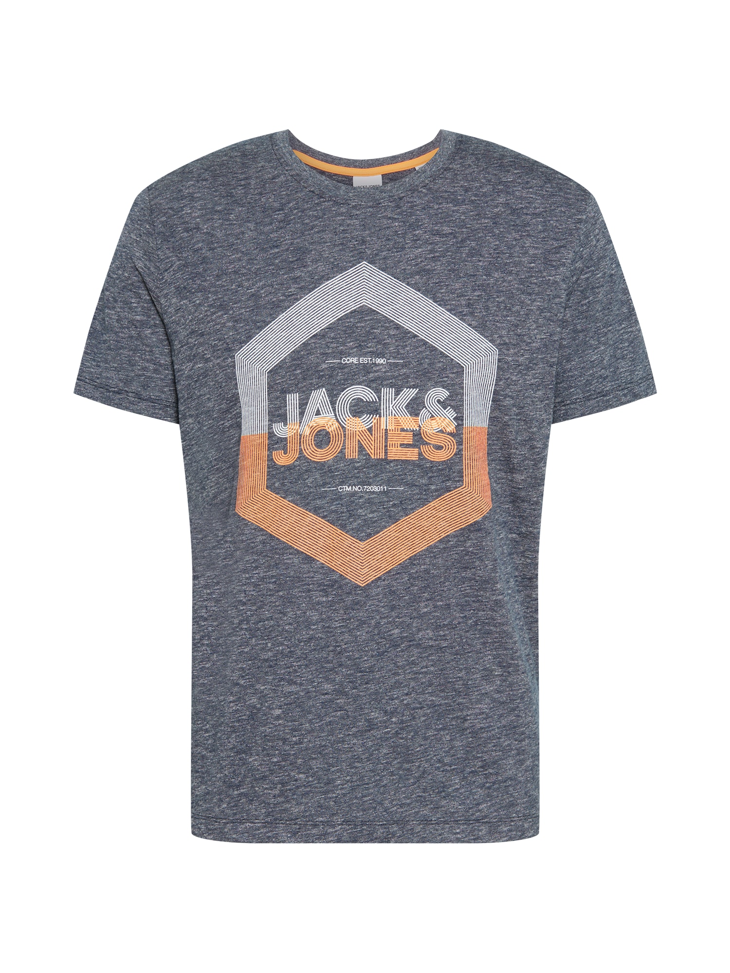 JACK & JONES Majica  golobje modra / siva / oranžna