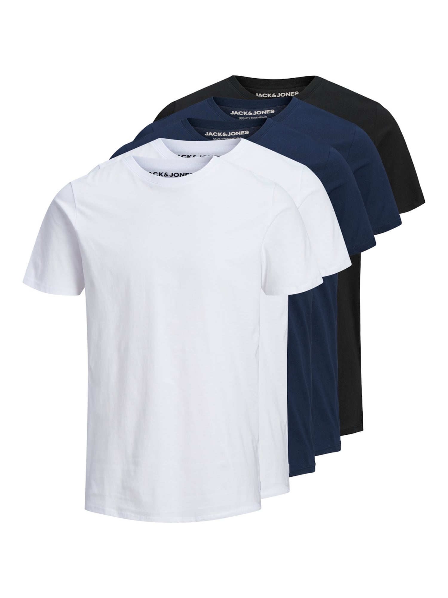 JACK & JONES Majica  mornarska / črna / bela