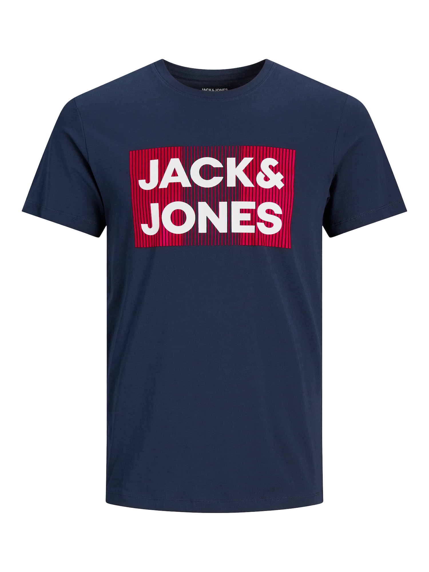 JACK & JONES Majica  mornarska / svetlo rdeča / bela