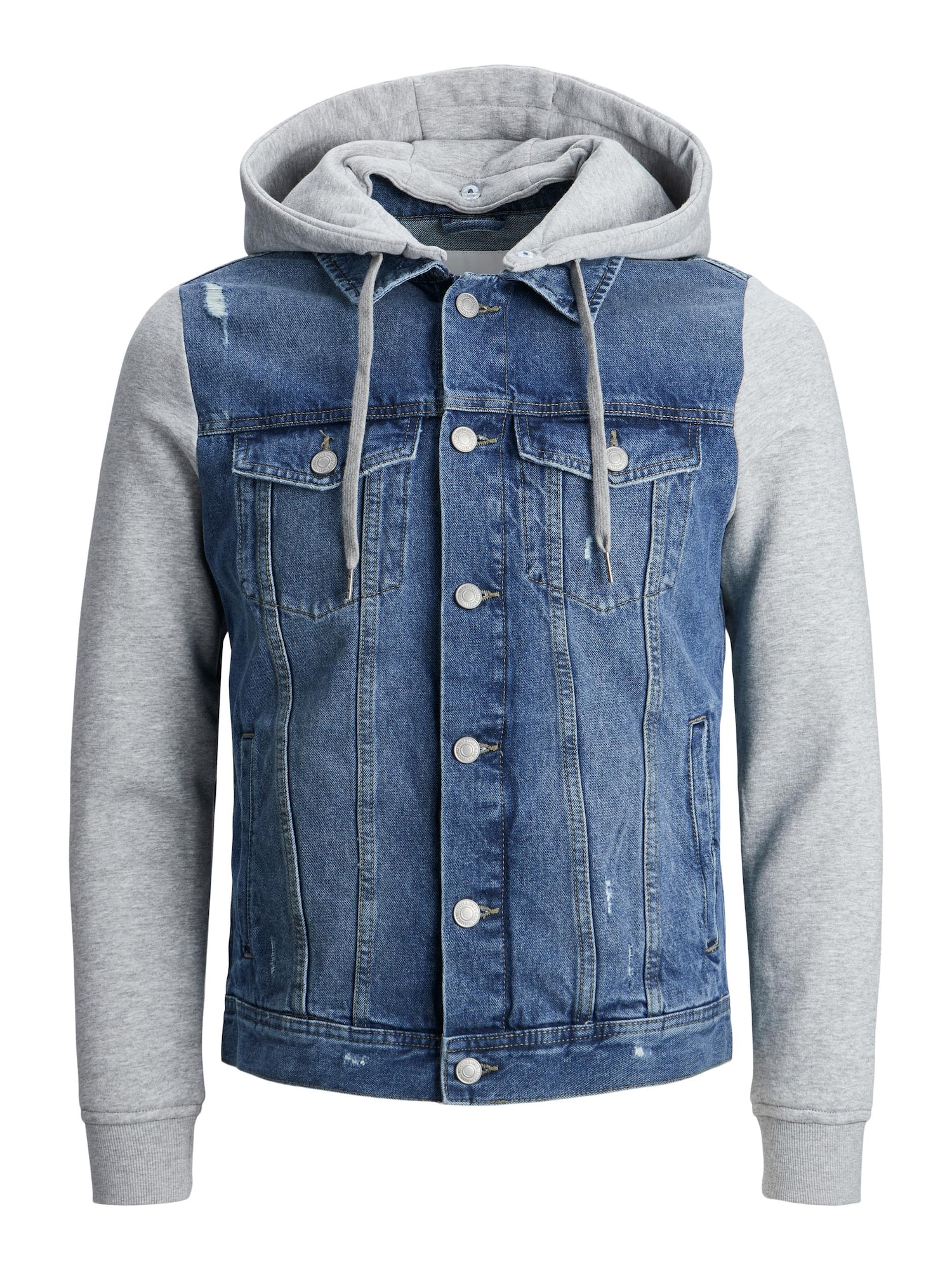 JACK & JONES Prehodna jakna  moder denim / svetlo siva
