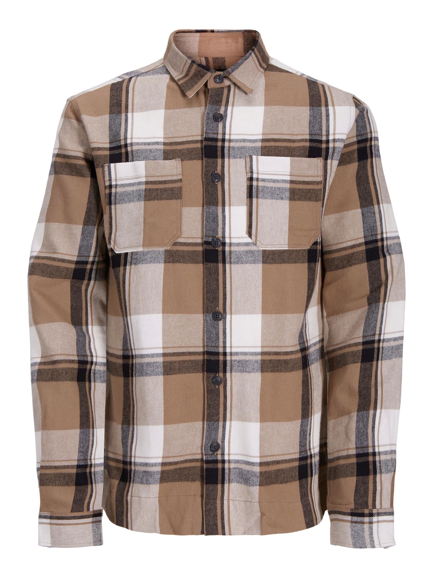 JACK & JONES Srajca 'Logan'  rjava / siva / črna / bela