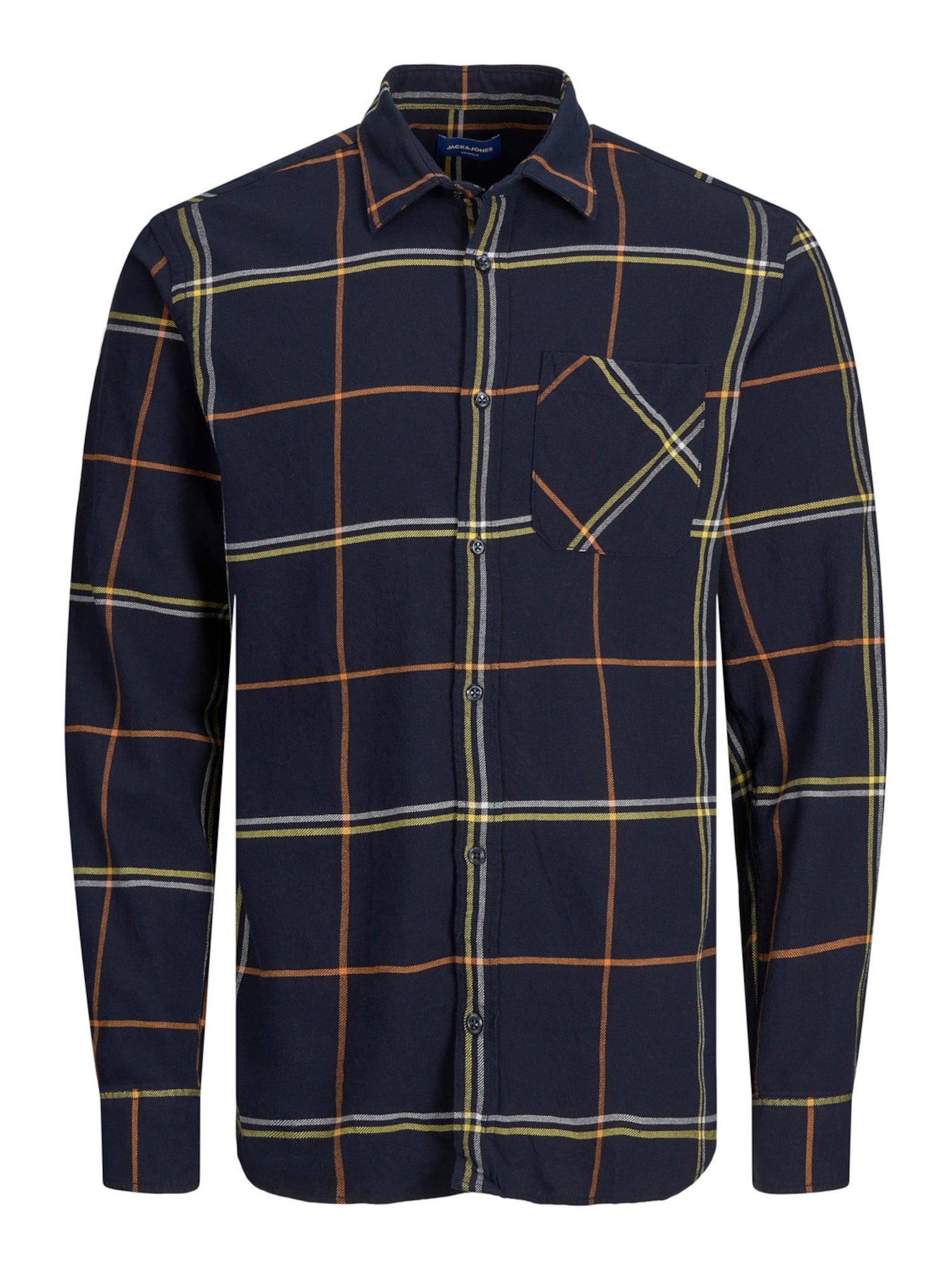 JACK & JONES Srajca 'Miller'  temno modra / rjava / svetlo rumena / bela
