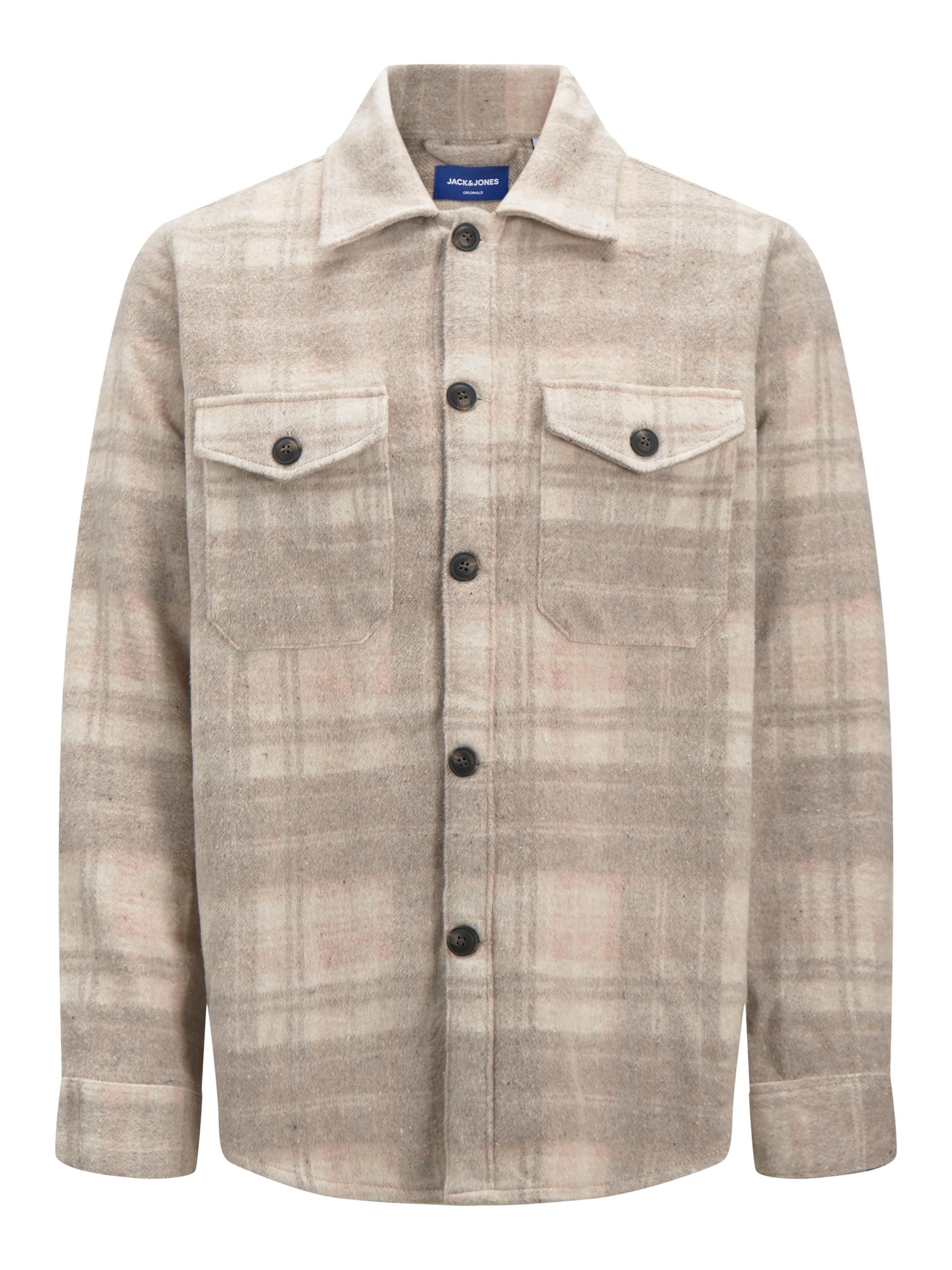 JACK & JONES Srajca  bež / svetlo bež / siva
