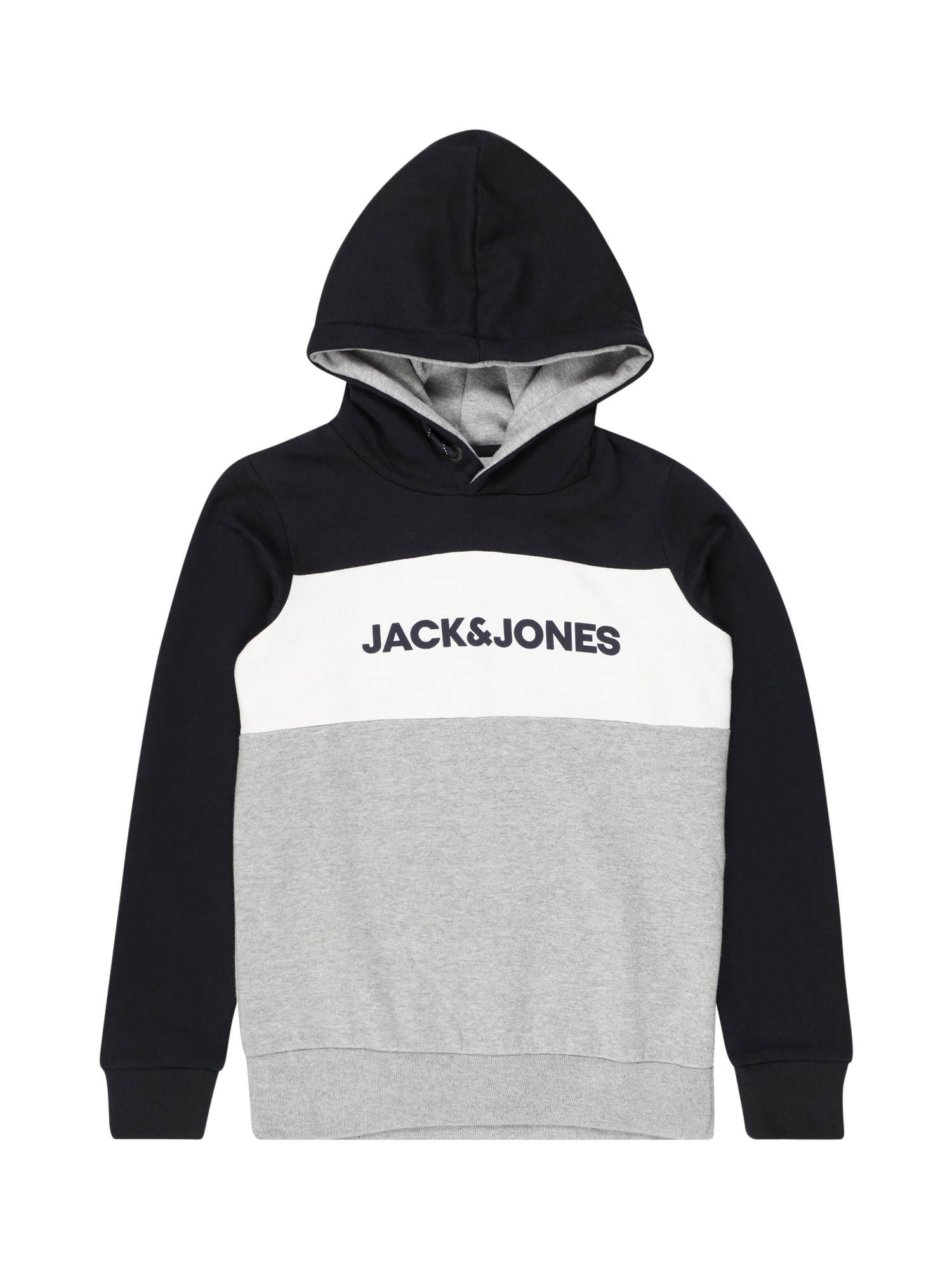Jack & Jones Junior Majica  mornarska / pegasto siva / bela