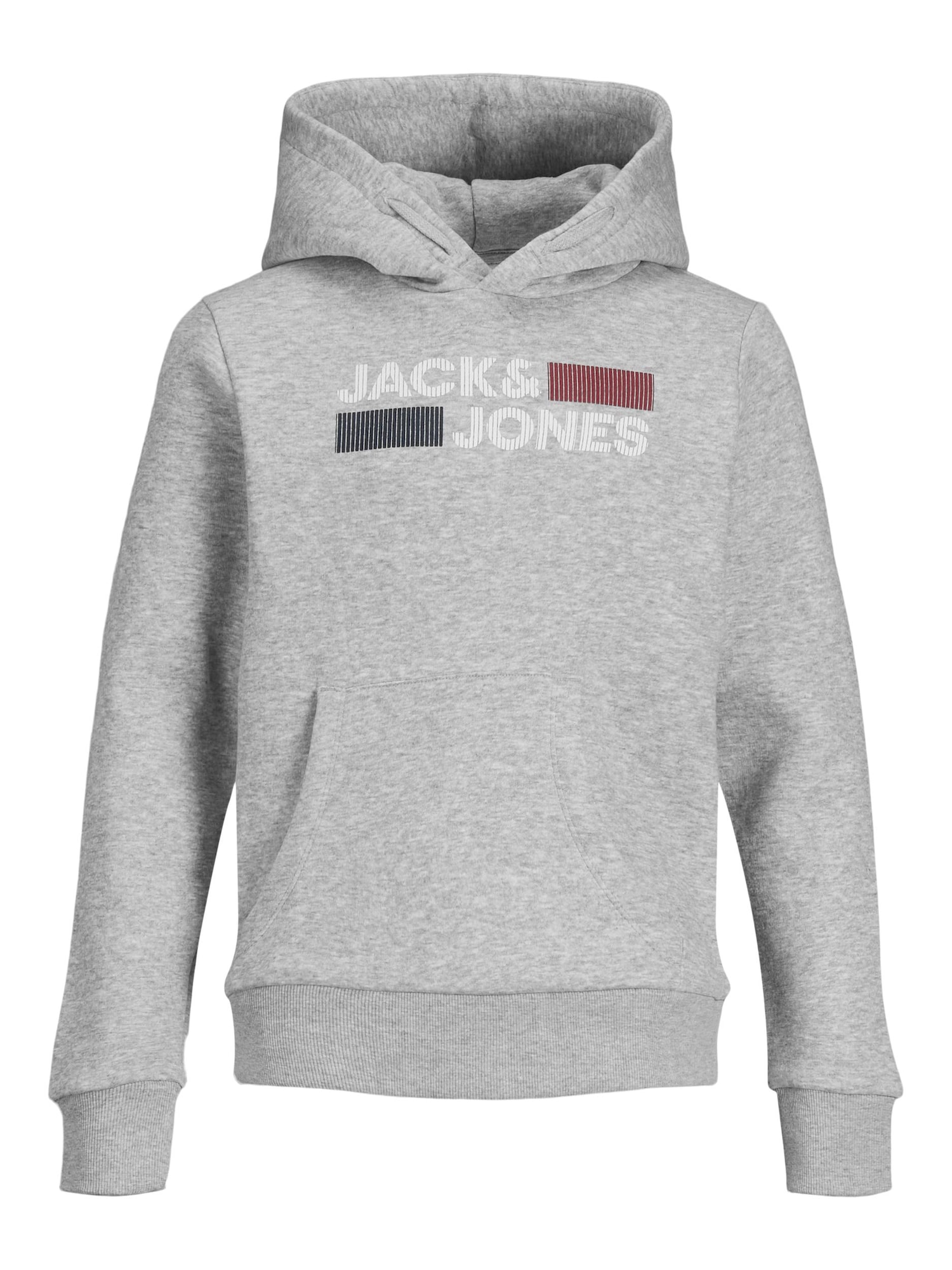 Jack & Jones Junior Majica  pegasto siva / temno rdeča / črna / bela