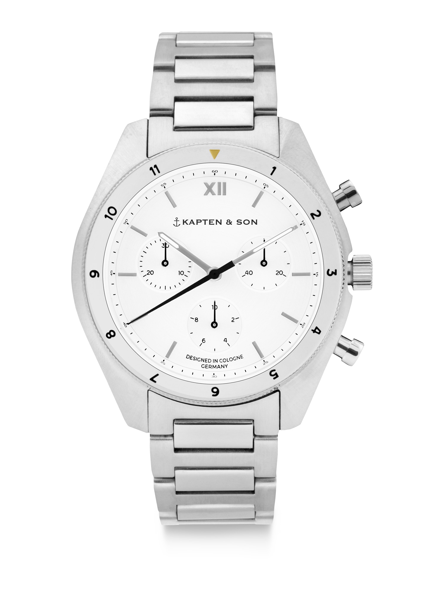 Kapten & Son Analogna ura 'Rise'  srebrna / bela