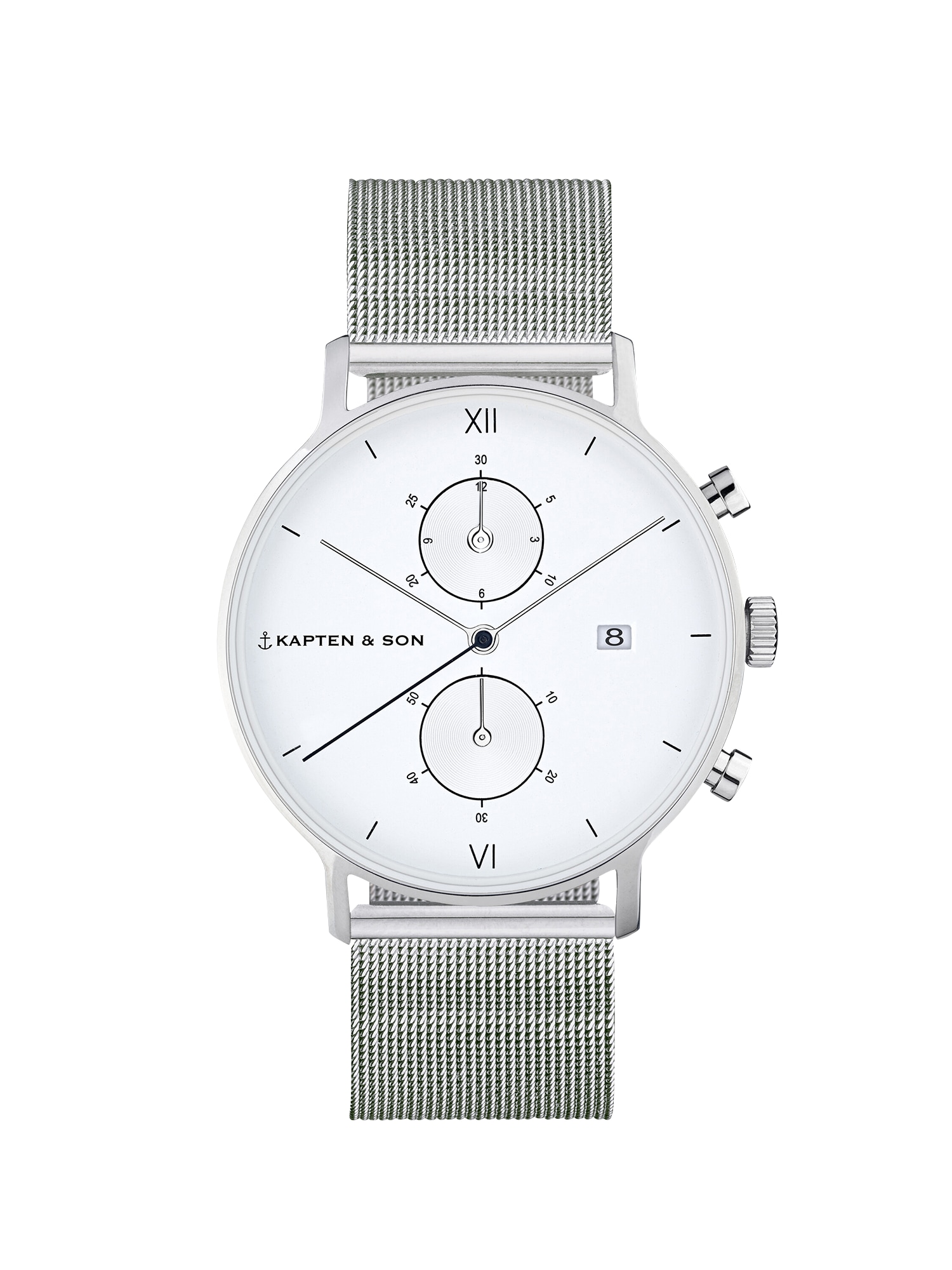 Kapten & Son Analogna ura  srebrna / bela