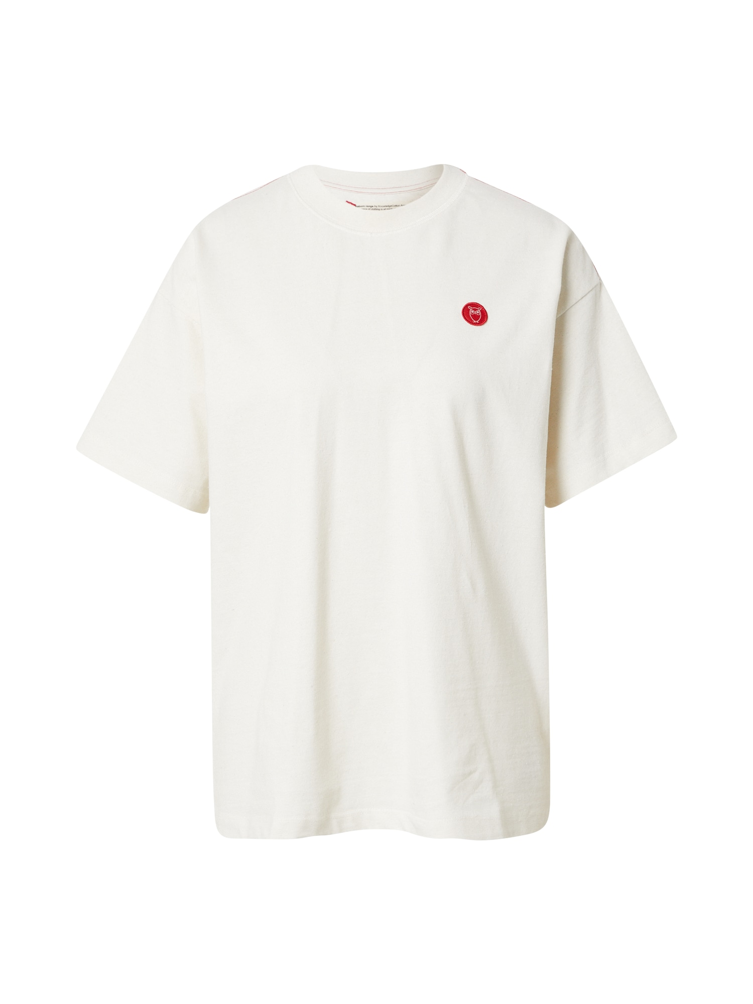 KnowledgeCotton Apparel Majica  kremna / rdeča