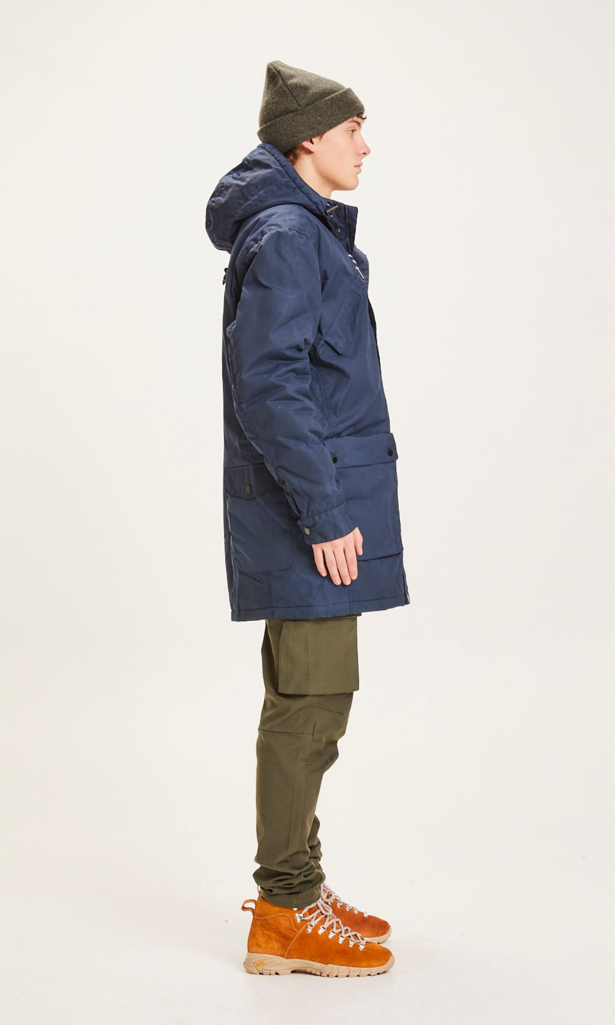 KnowledgeCotton Apparel Prehodna jakna 'Nordic Legacy'  mornarska