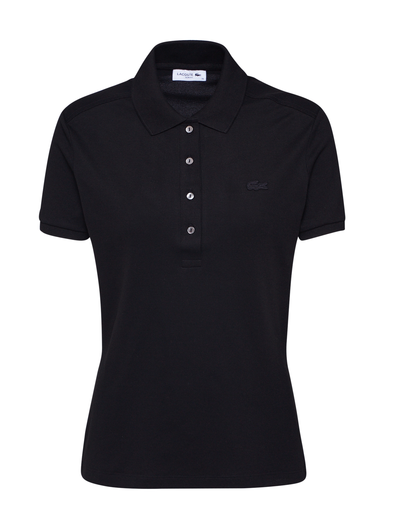 LACOSTE Majica 'CHEMISE COL BORD-COTES MA'  črna