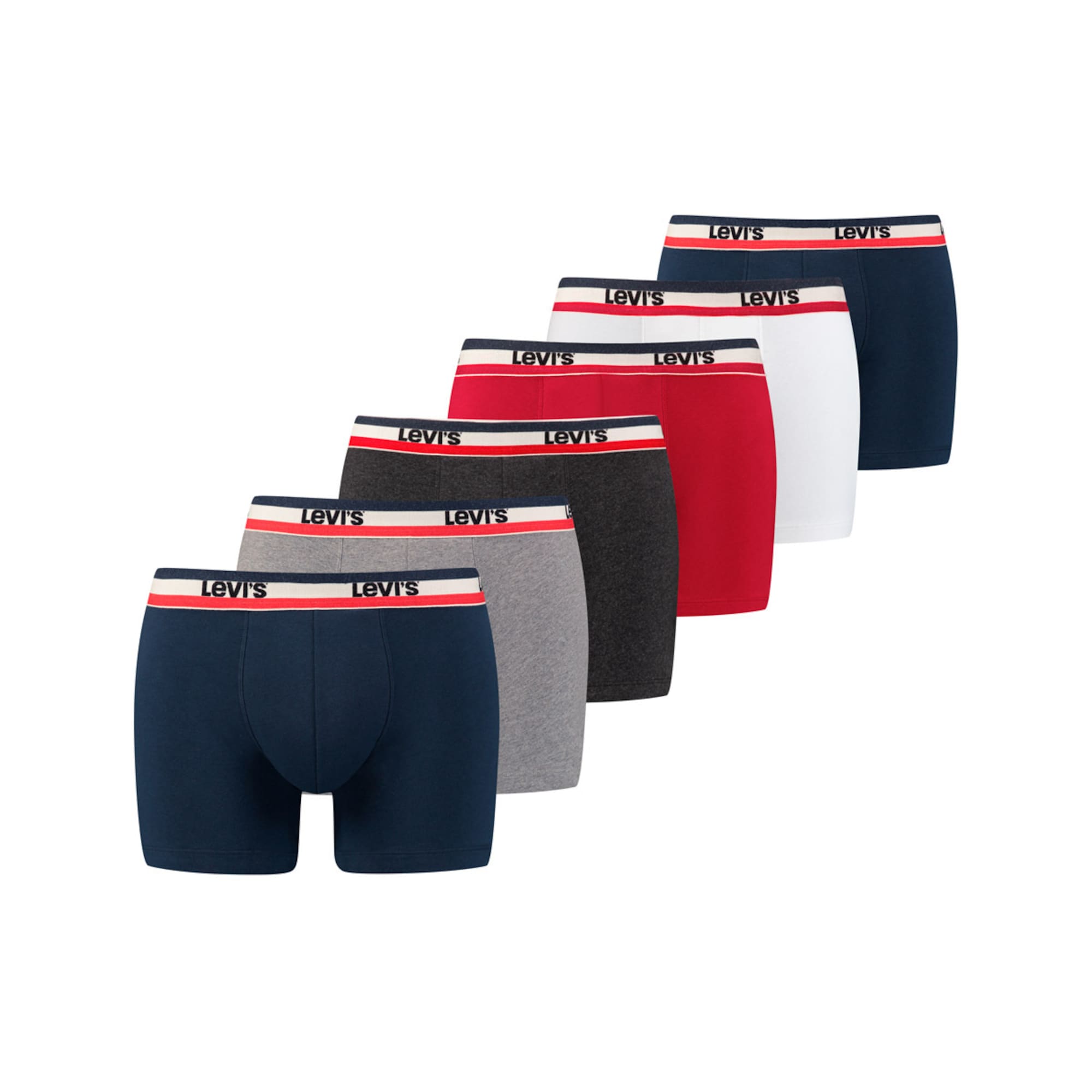 LEVI'S Boksarice  svetlo siva / rdeča / črna / bela