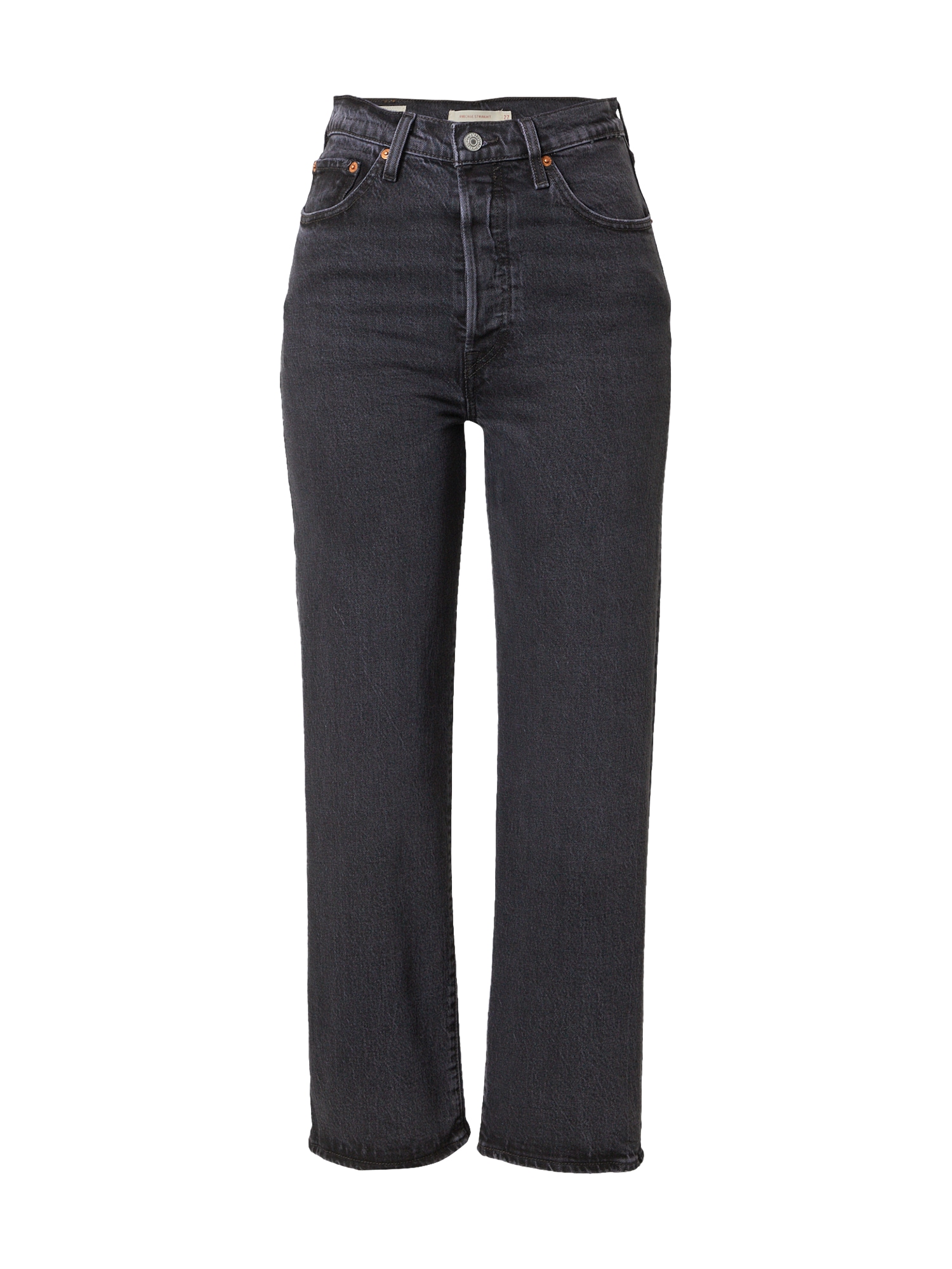 LEVI'S Kavbojke 'RIBCAGE STRAIGHT ANKLE'  črn denim