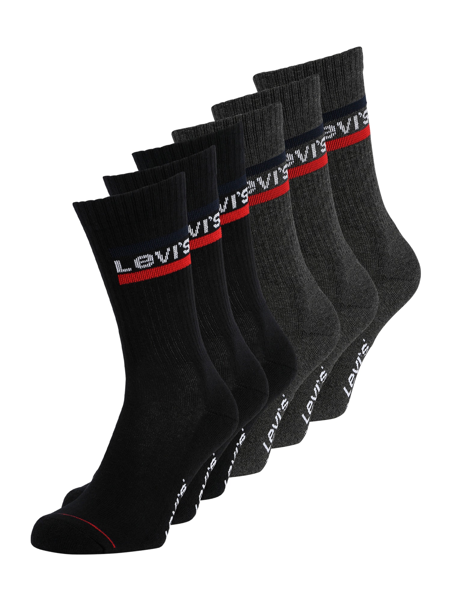 LEVI'S Nogavice  temno siva / rdeča / črna / bela