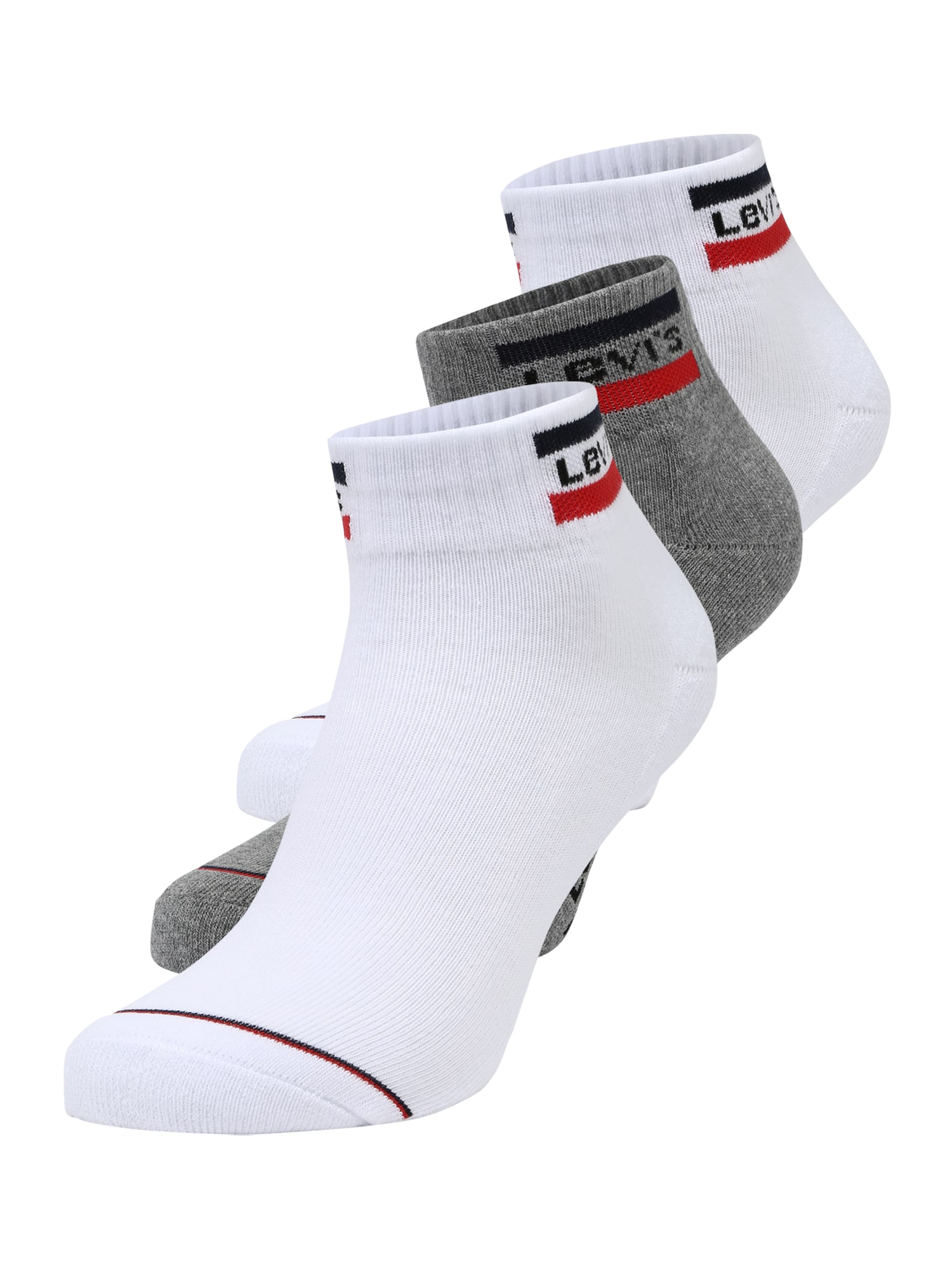 LEVI'S Stopalke  siva / rdeča / črna / bela