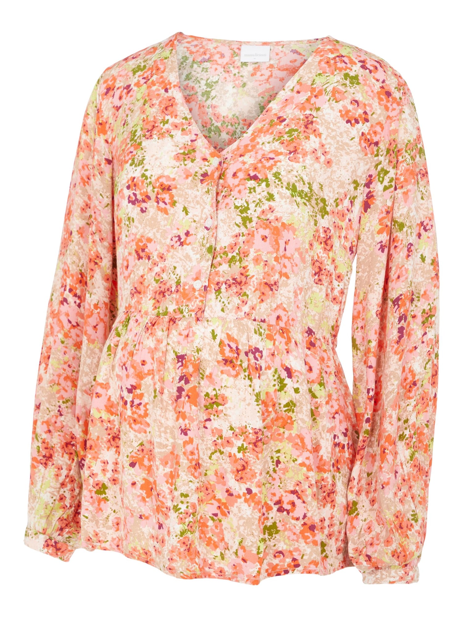 MAMALICIOUS Bluza 'Anya'  kremna / zelena / marelica / rosé