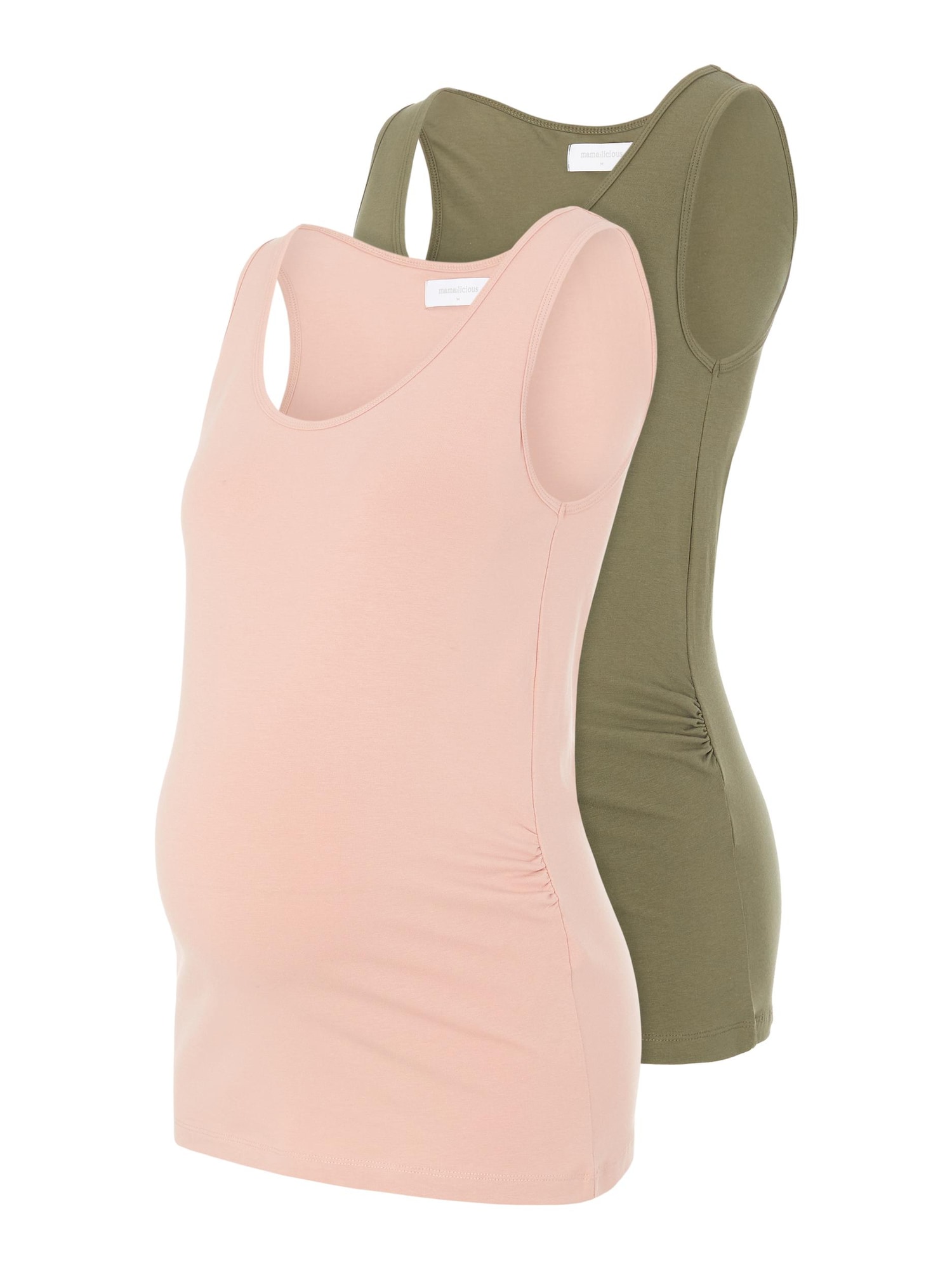 MAMALICIOUS Top 'Tea'  kaki / roza