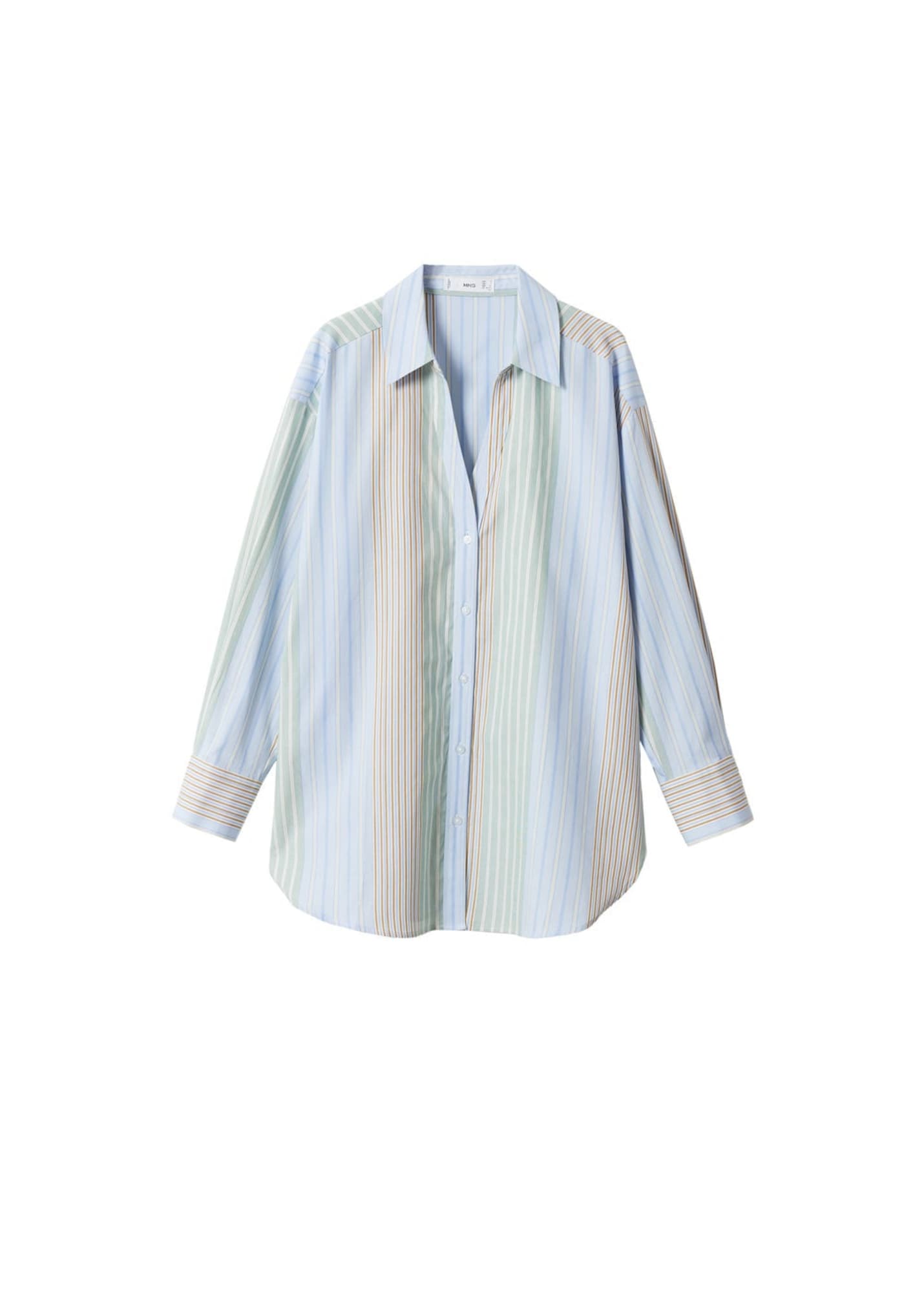 MANGO Bluza 'Federica'  modra / rjava / zelena / bela