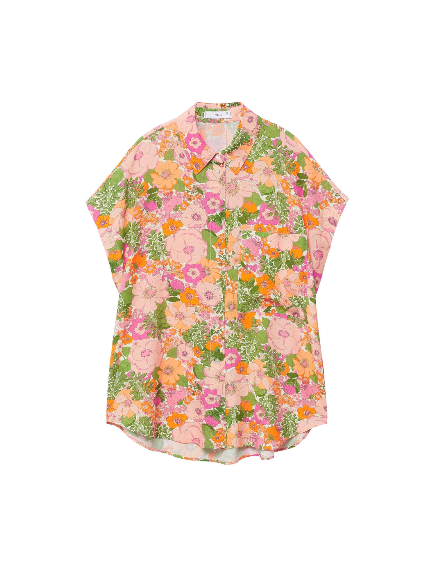 MANGO Bluza 'Lim'  zelena / svetlo oranžna / roza / bela