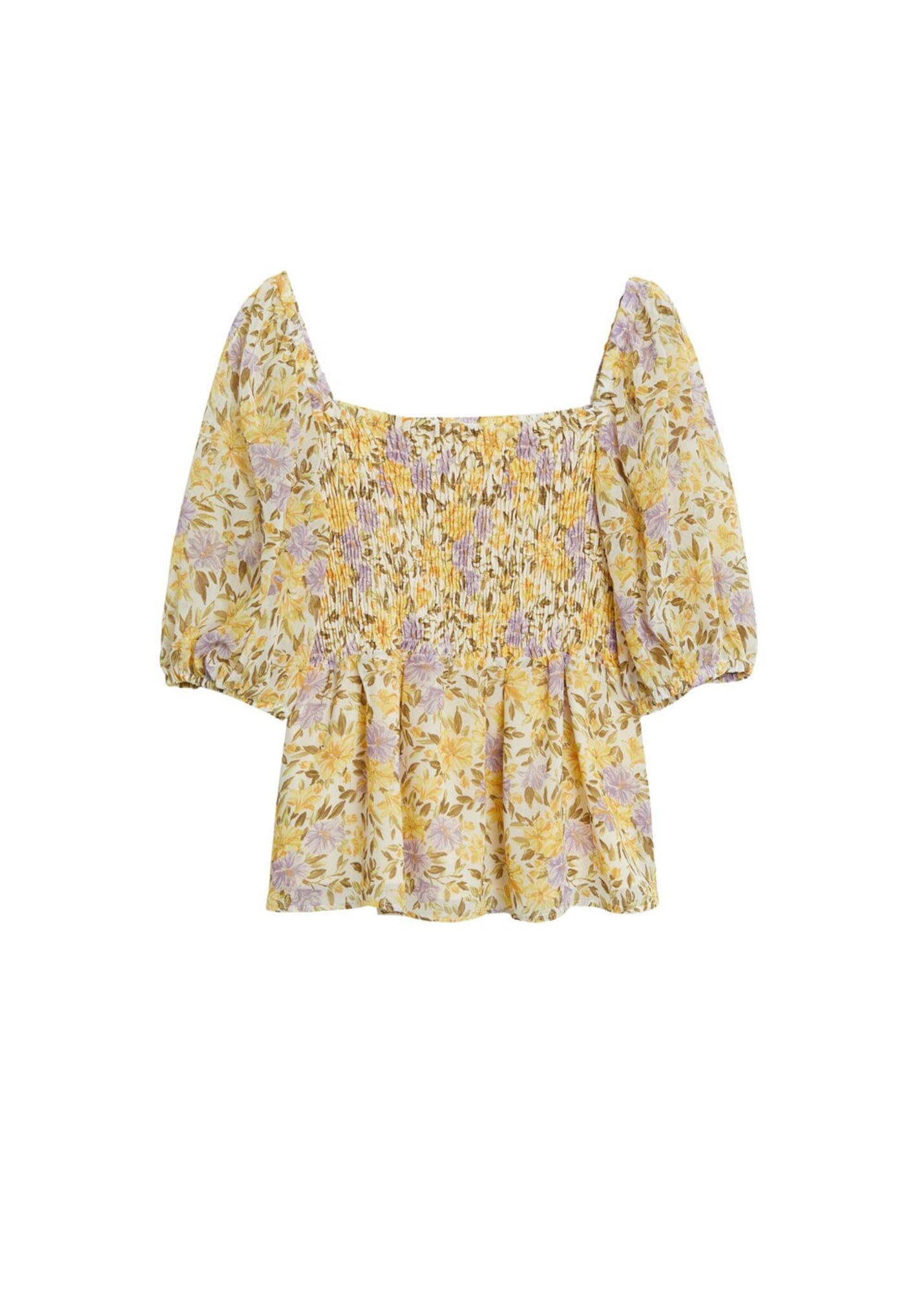 MANGO Bluza 'Nicole'  rumena / kari / pastelno rumena / majnica