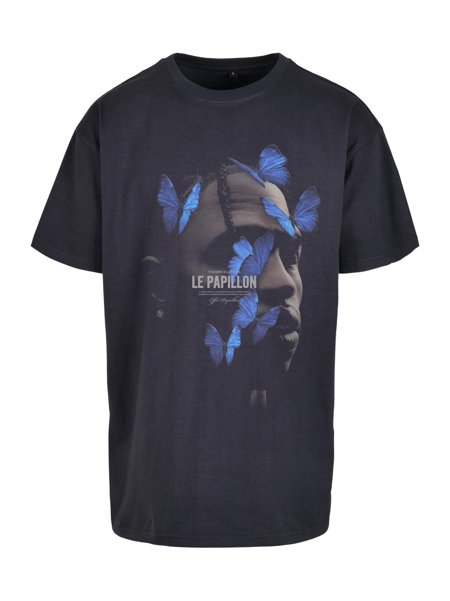 MT Upscale Majica 'Le Papillon'  modra / nočno modra / greige