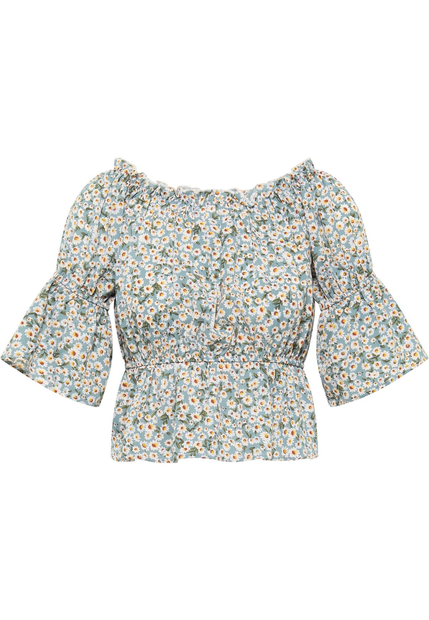 MYMO Bluza  pastelno modra / apno / oliva / rosé / bela