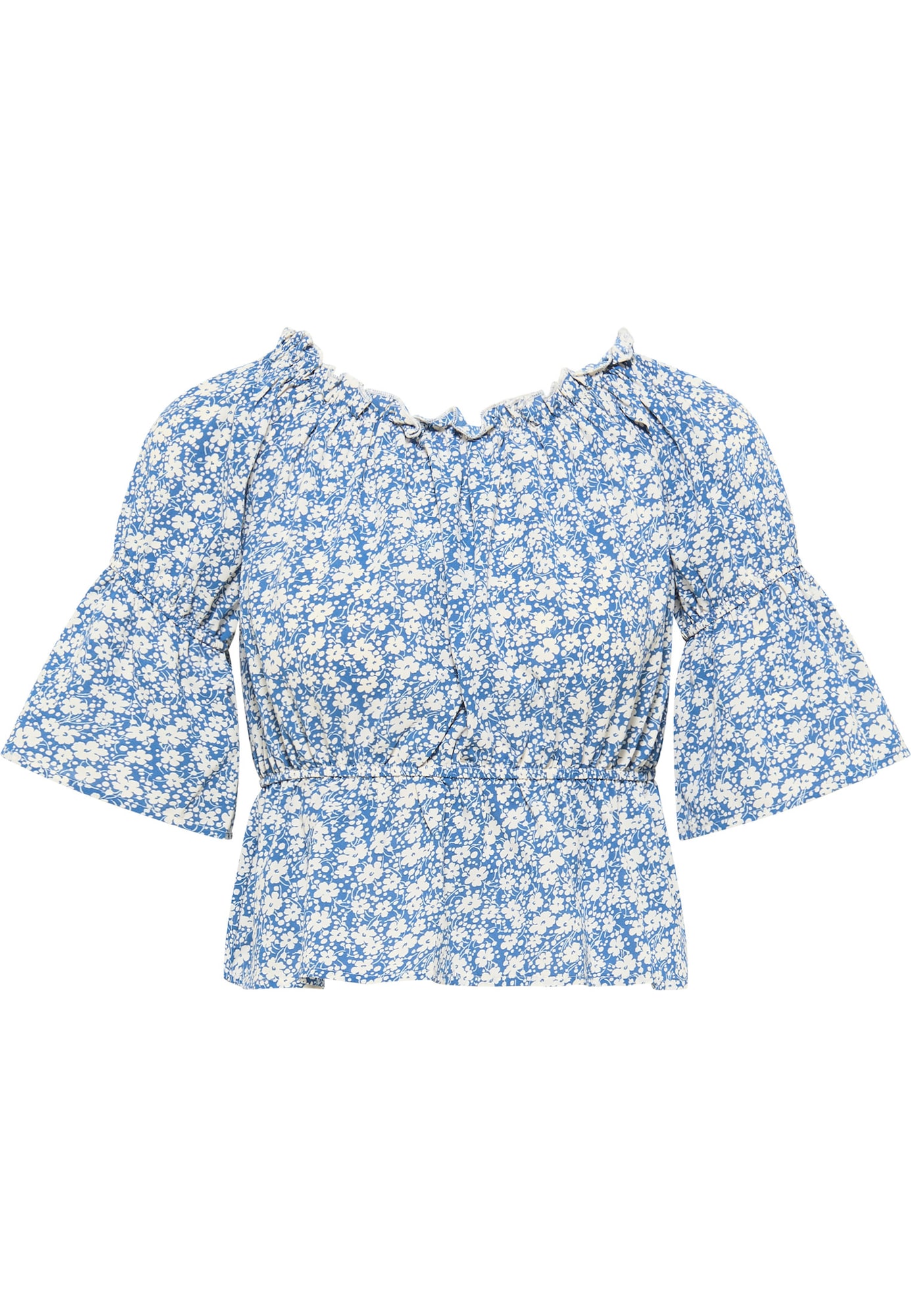 MYMO Bluza  svetlo modra / bela