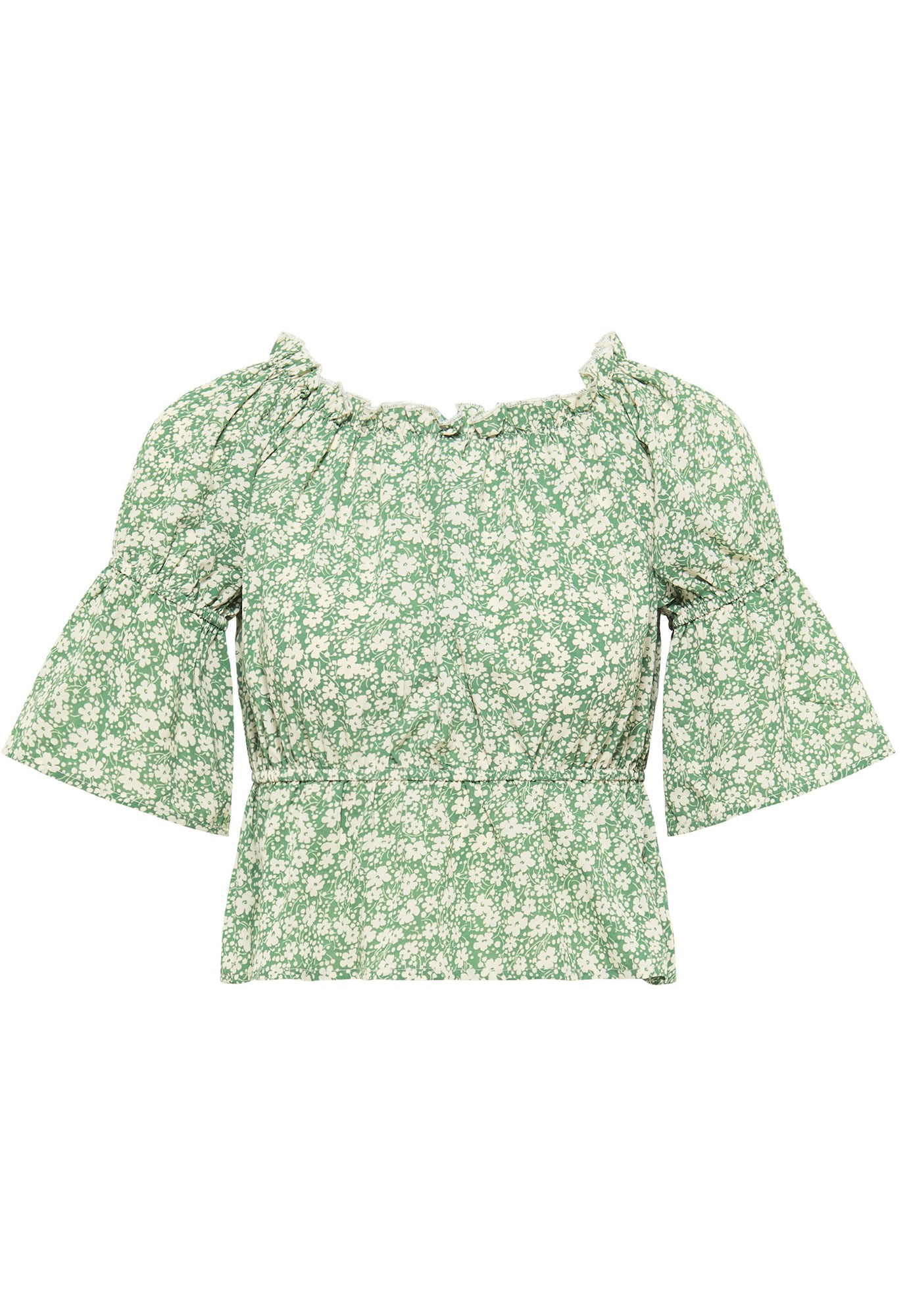 MYMO Bluza  svetlo zelena / bela