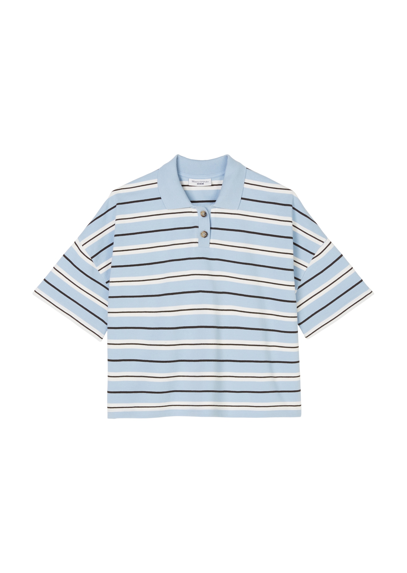 Marc O'Polo DENIM Majica  svetlo modra / črna / bela