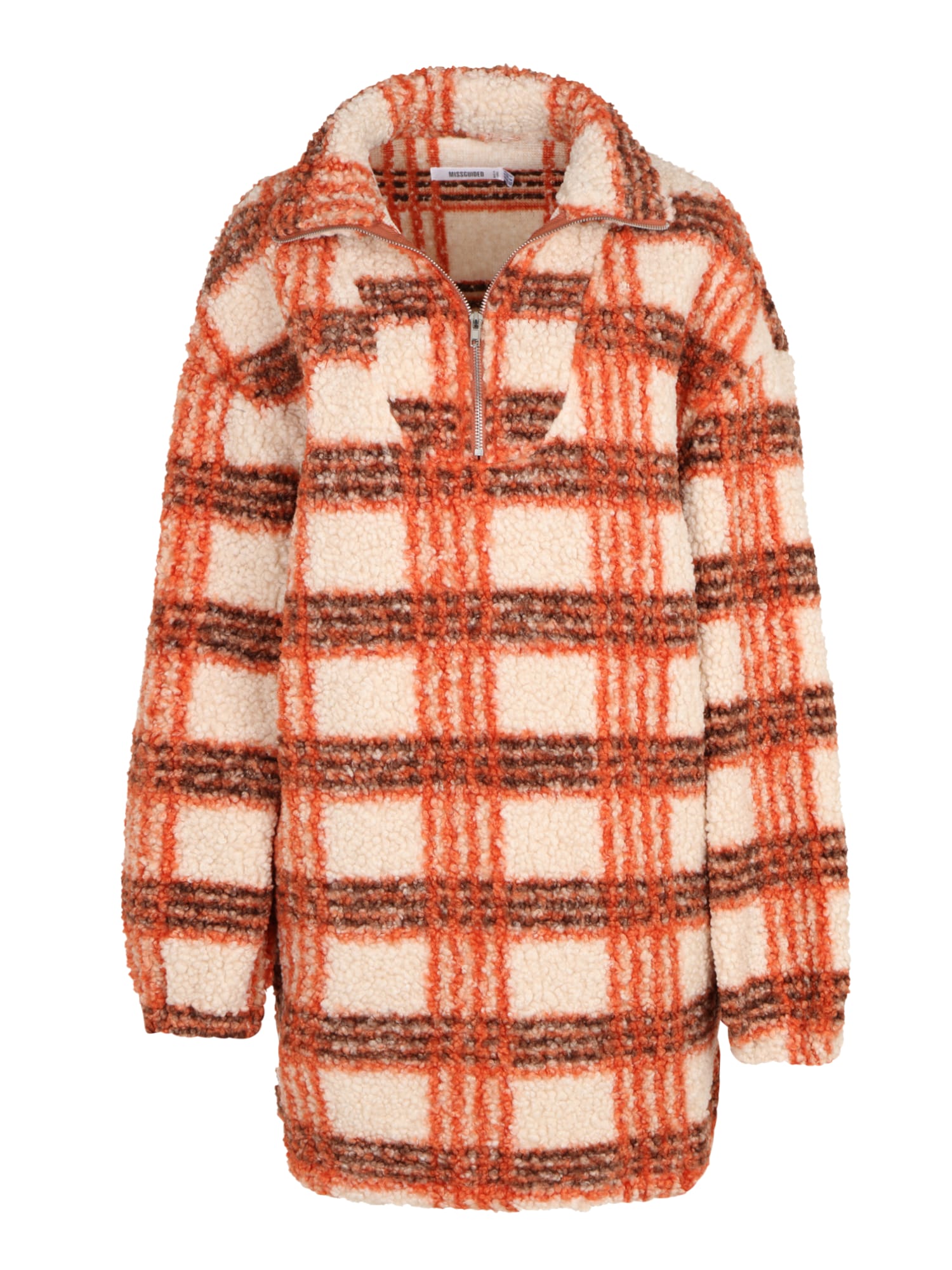 Missguided Obleka  kremna / kostanj rjava / temno oranžna