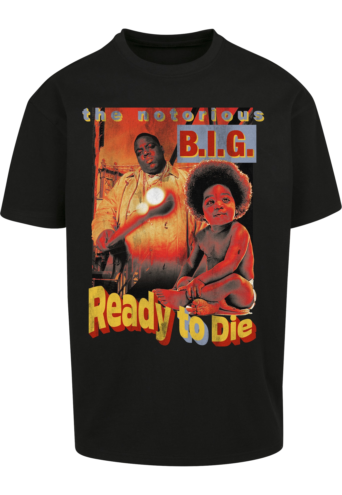 Mister Tee Majica 'Biggie Ready To Die'  golobje modra / rjava / rumena / rdeča / črna