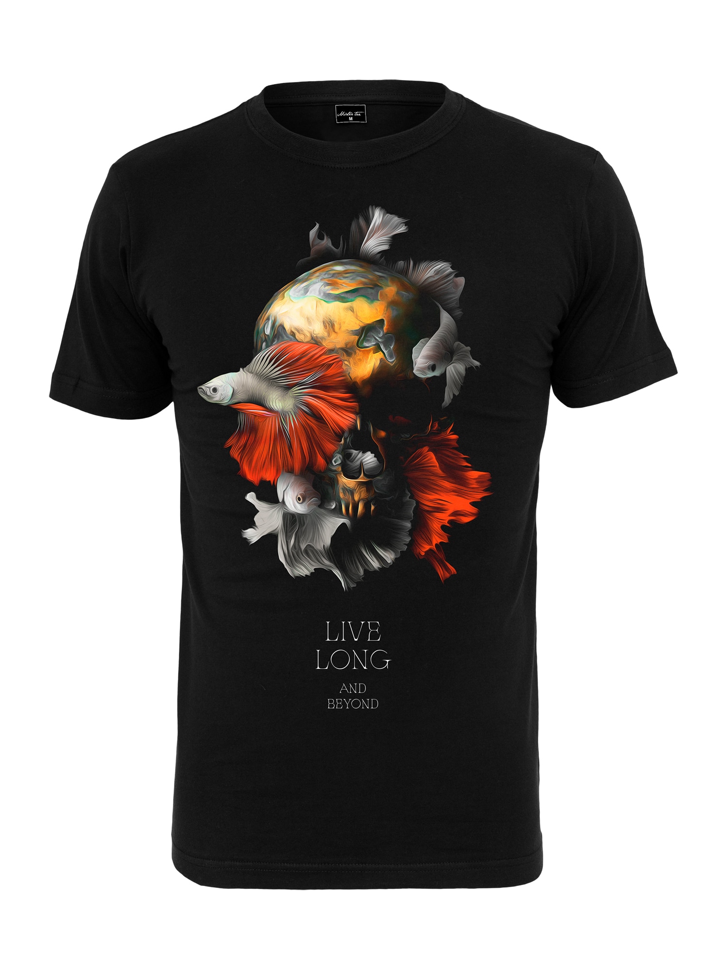 Mister Tee Majica 'Skull Fish'  zlato-rumena / dimno-siva / svetlo siva / temno oranžna / črna