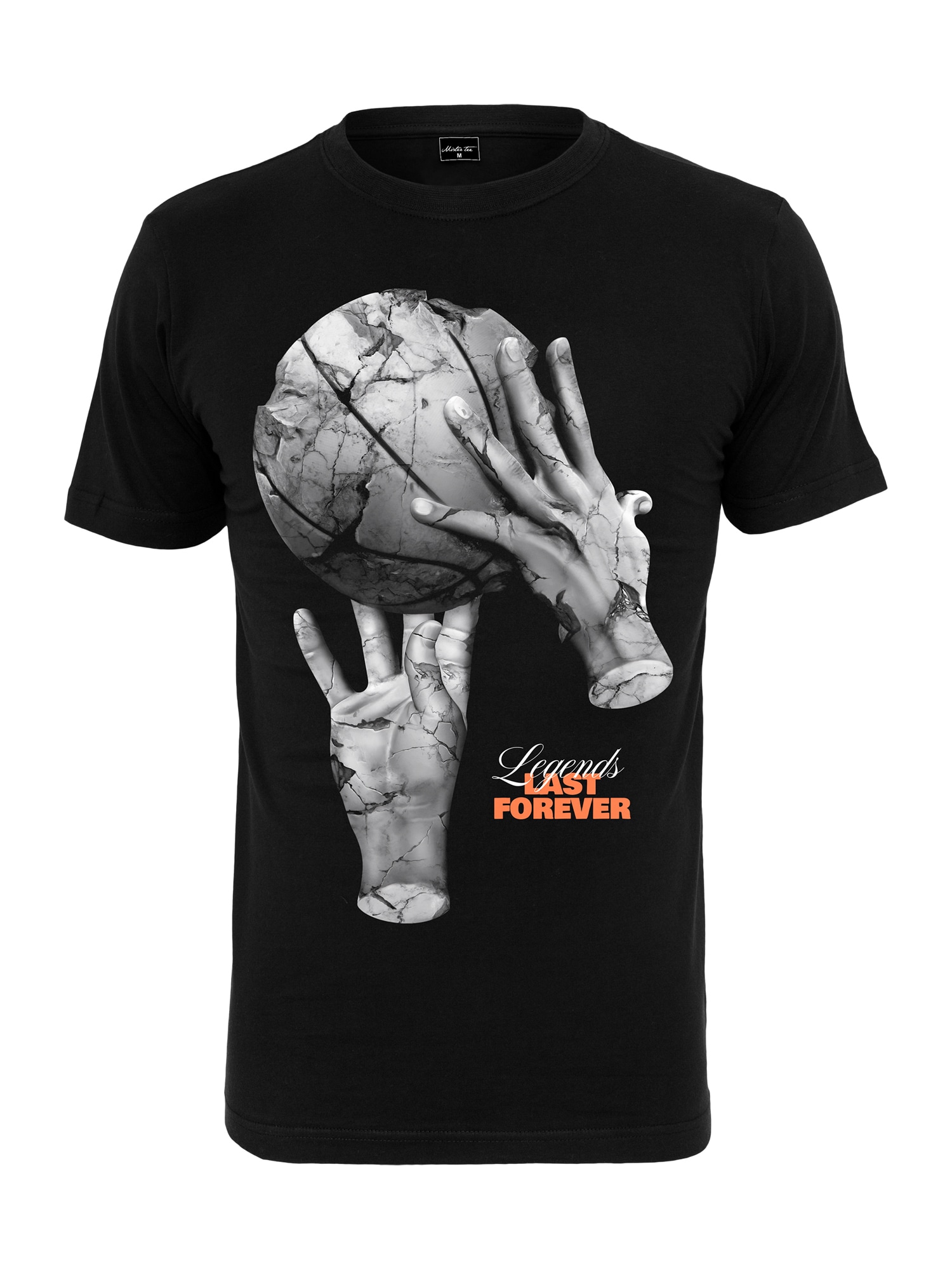 Mister Tee Majica  siva / svetlo oranžna / črna
