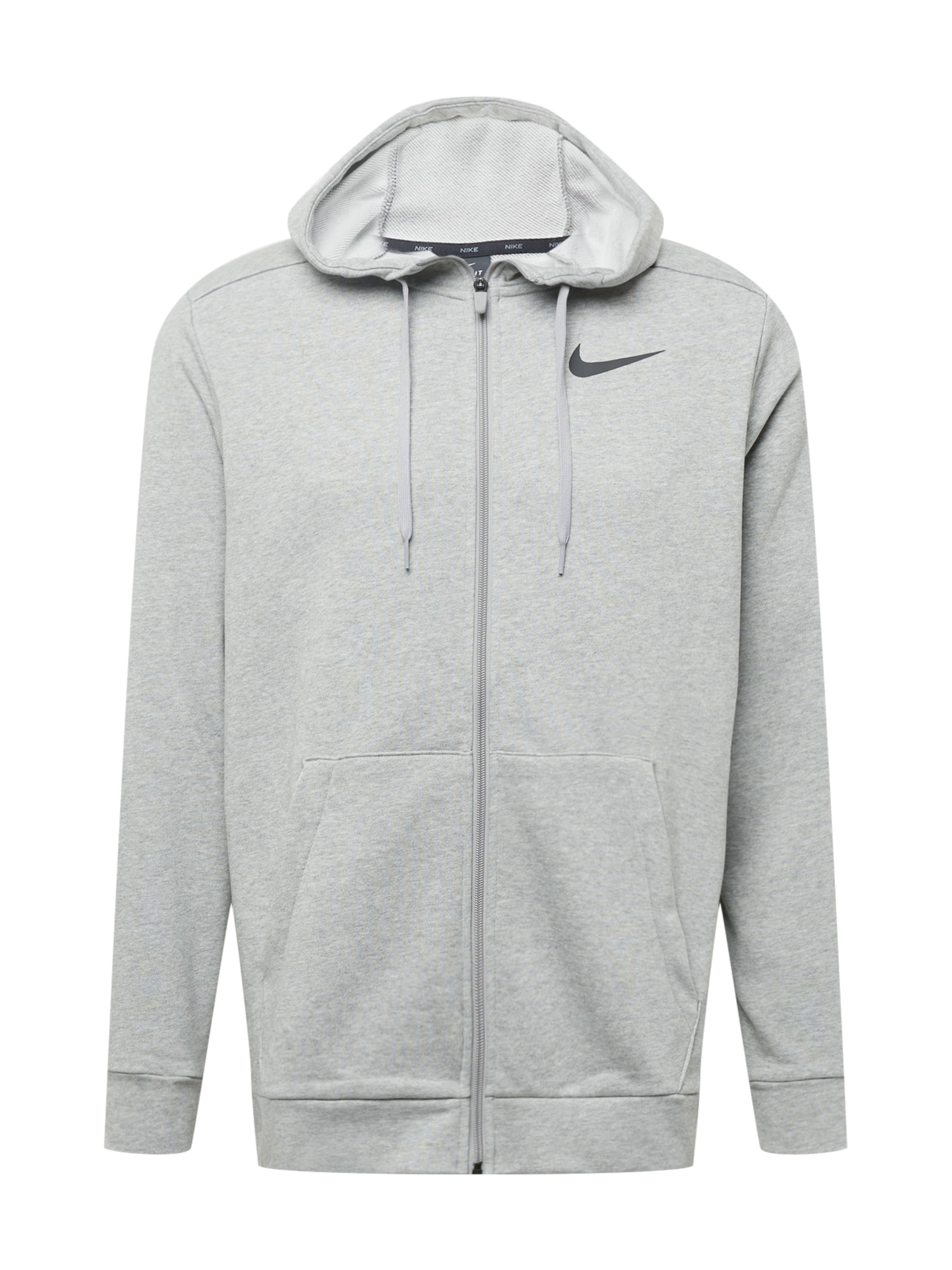 NIKE Športna jopa na zadrgo  pegasto siva / črna