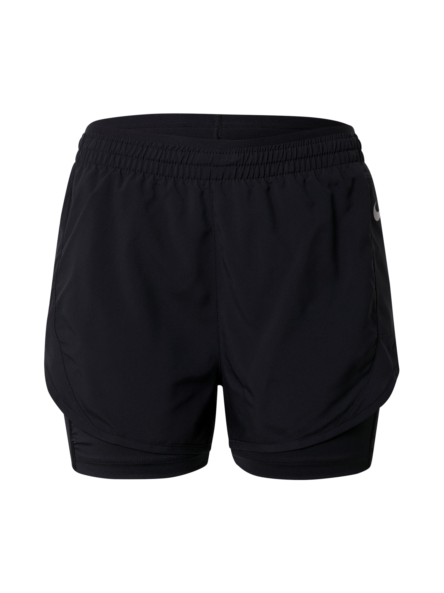 NIKE Športne hlače 'Tempo Luxe'  črna / srebrna