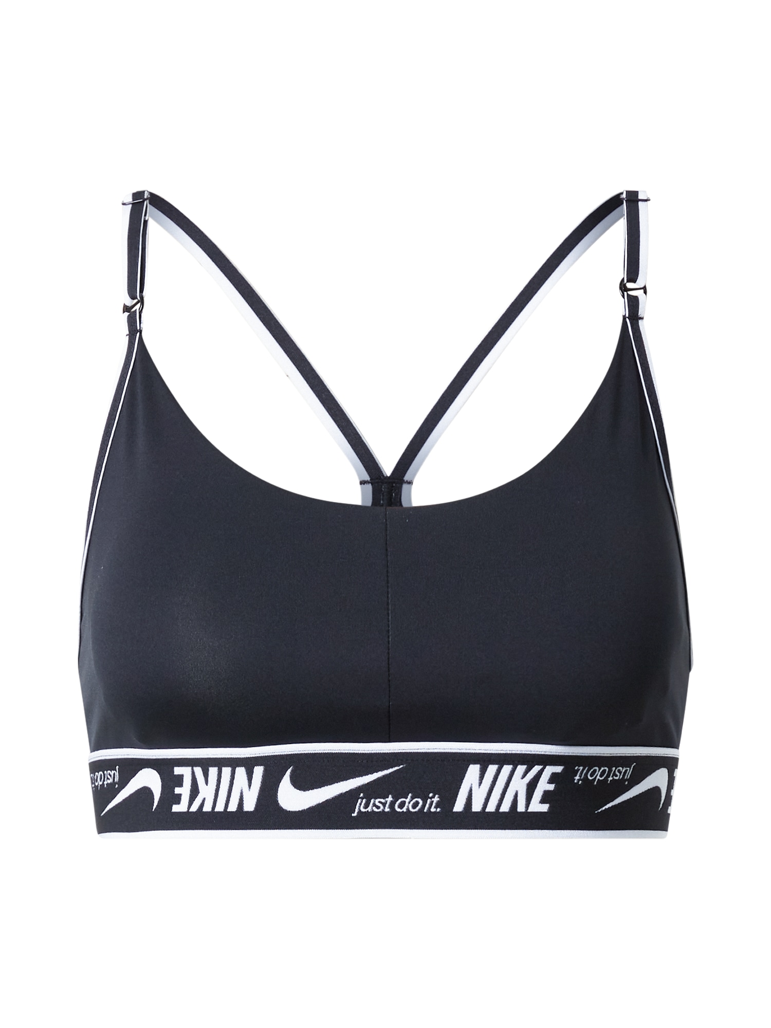 NIKE Športni nederček  črna / bela