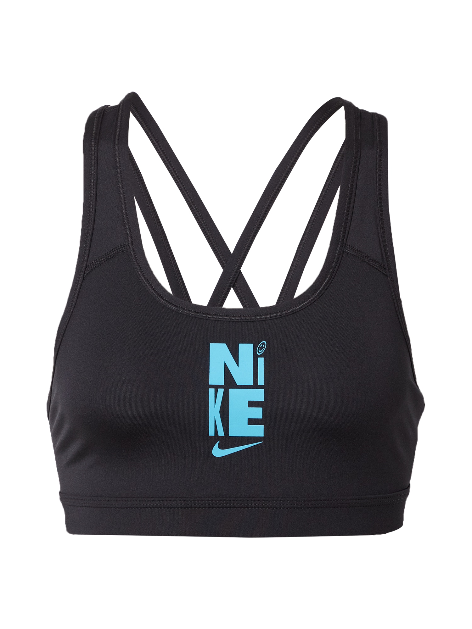 NIKE Športni nederček  voda / črna
