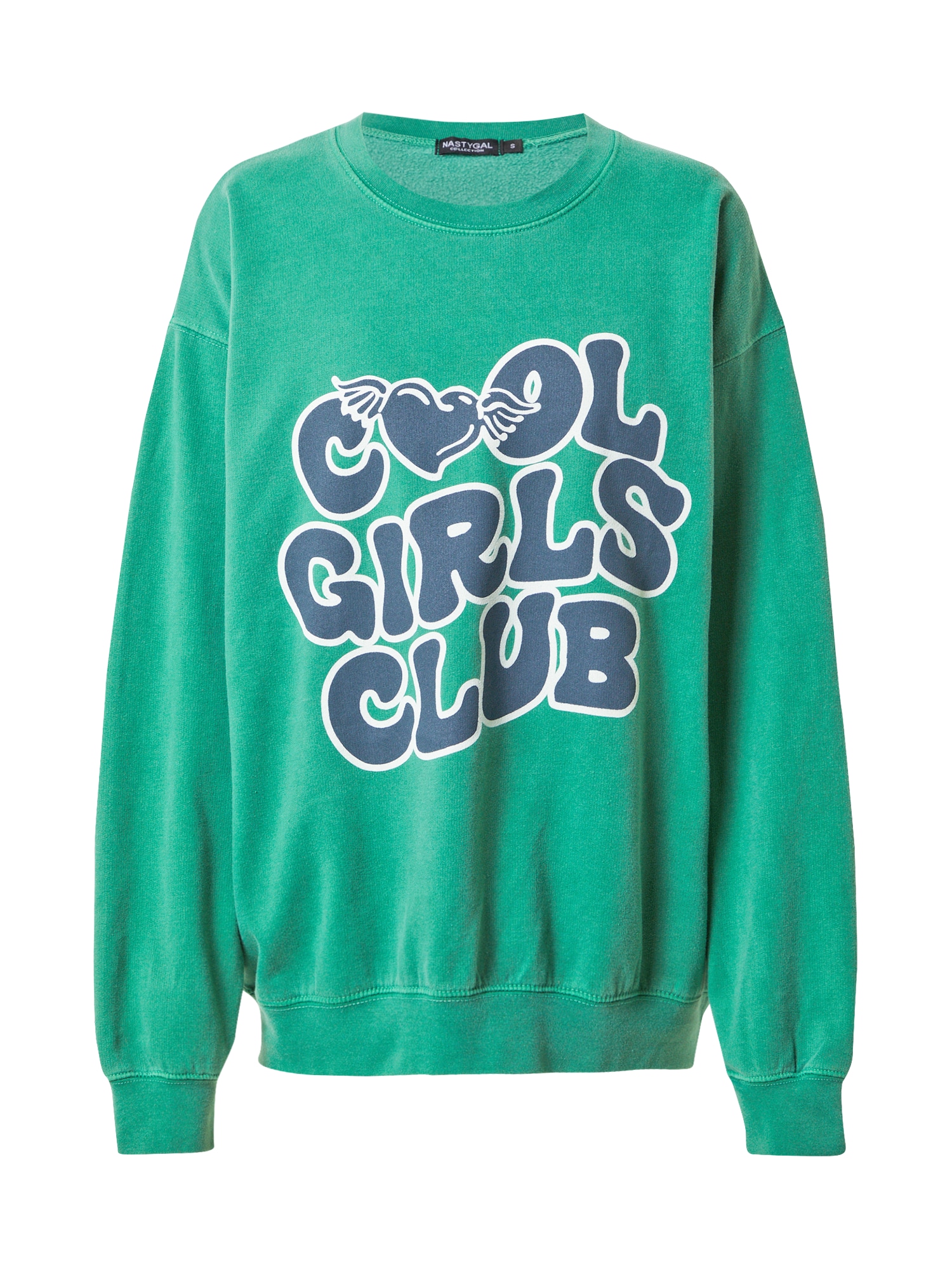 Nasty Gal Majica 'Cool Girls Club'  žad / temno zelena / bela