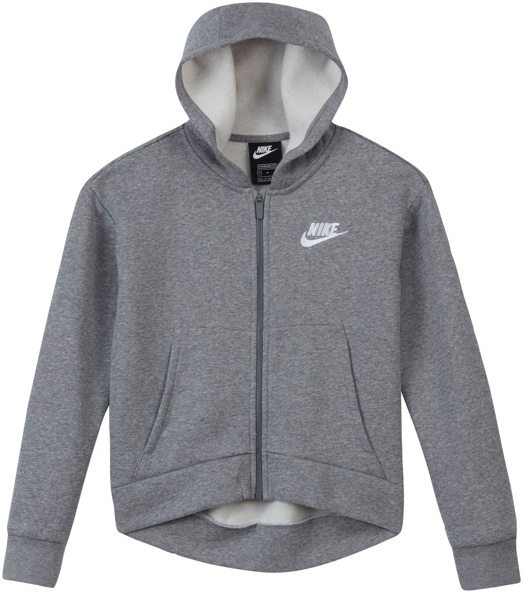 Nike Sportswear Jopa na zadrgo  pegasto siva / bela