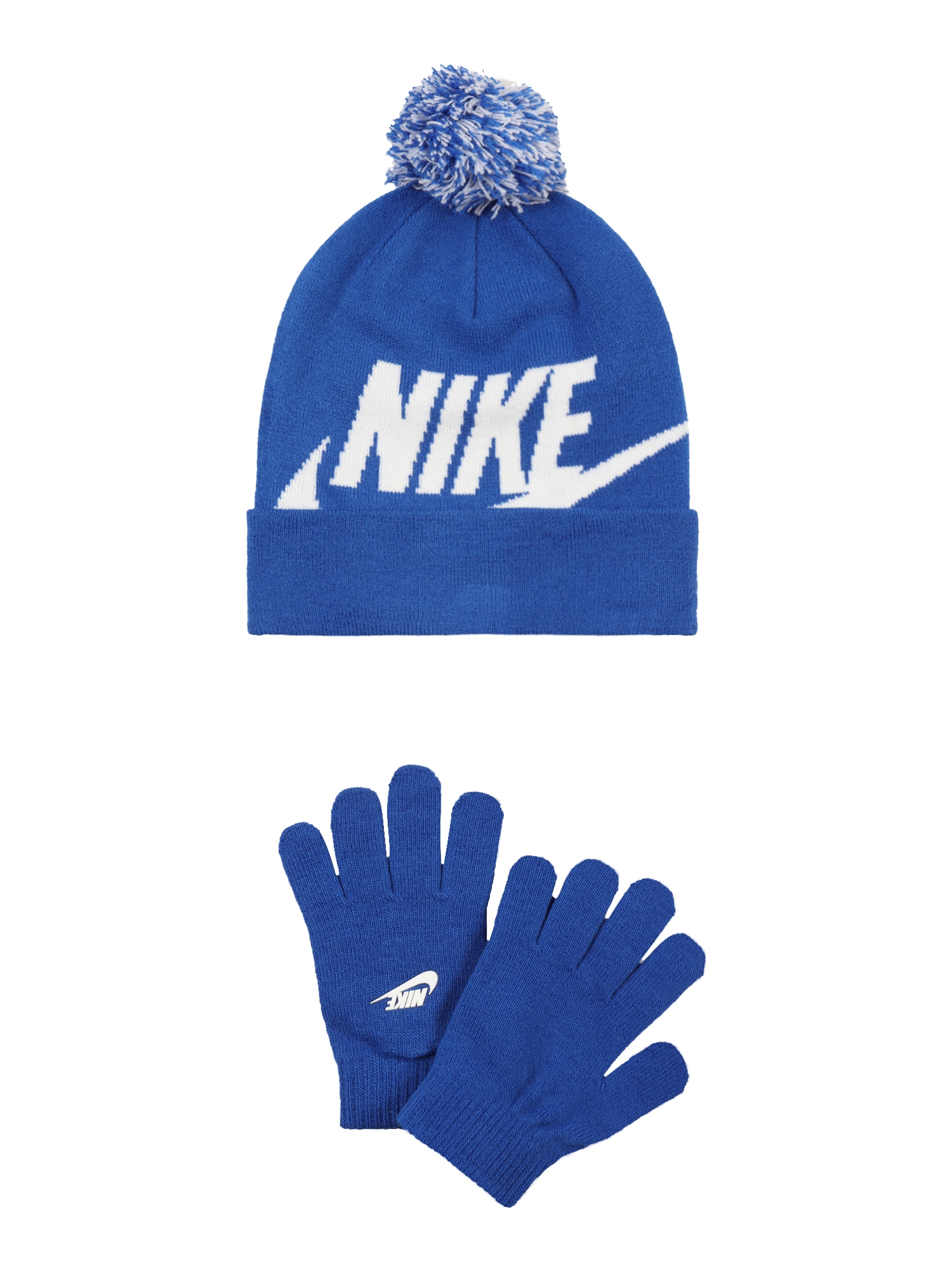 Nike Sportswear Komplet 'Mütze & Handschuhe'  kraljevo modra / bela