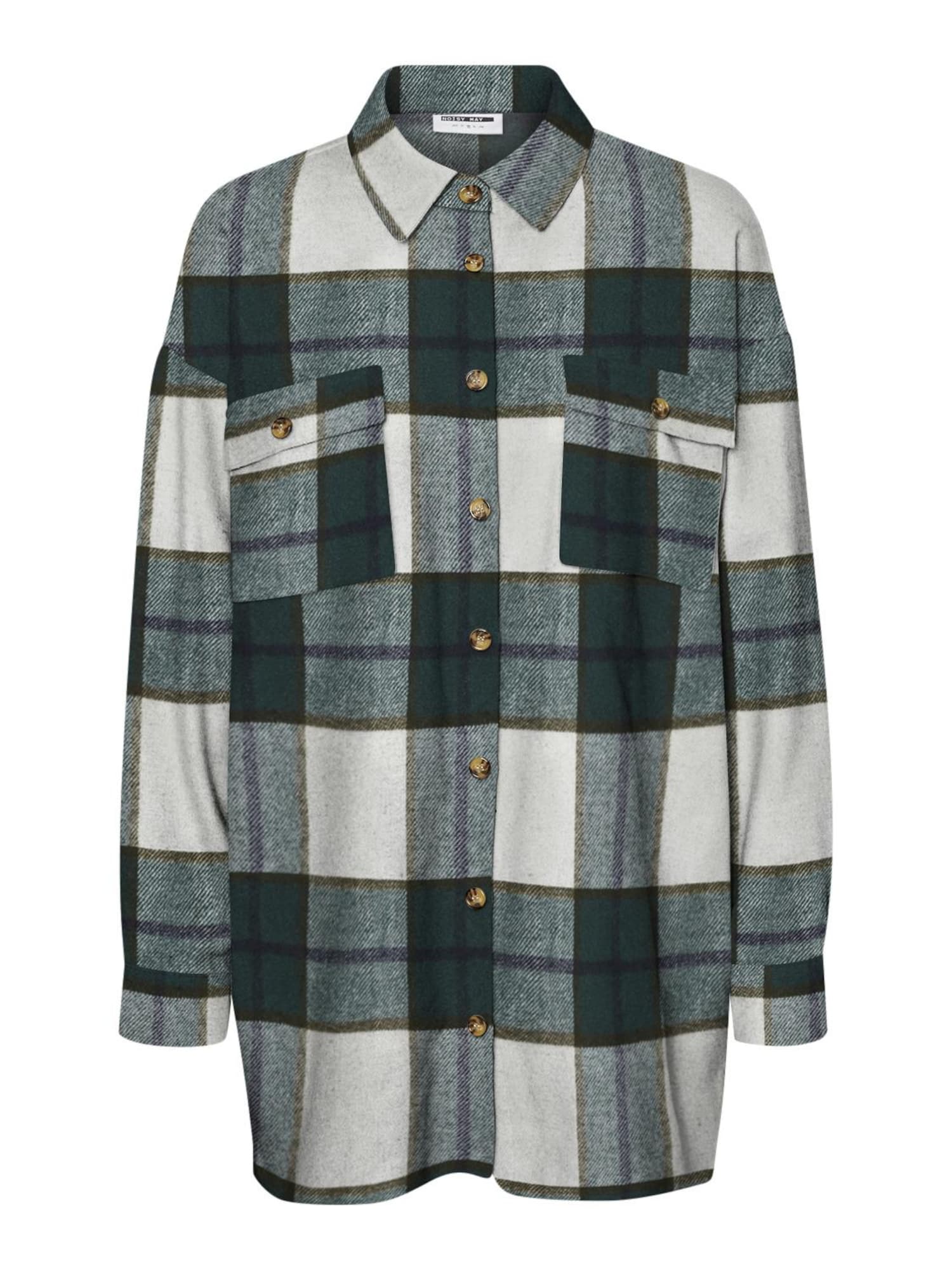 Noisy may Bluza 'Flanny'  ecru / zelena