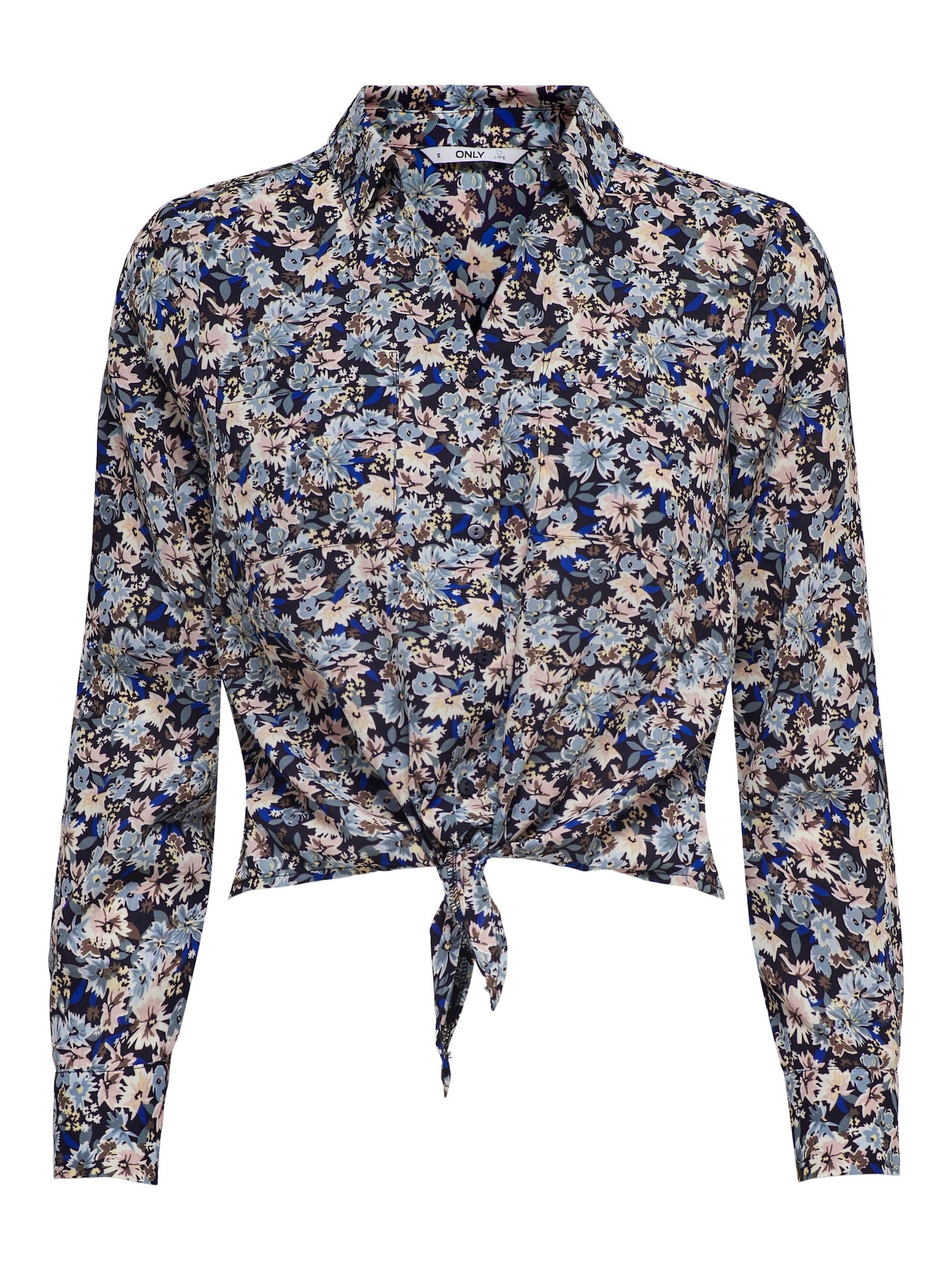 ONLY Bluza 'Tamara'  modra / mornarska / pastelno modra / rjava / pastelno roza