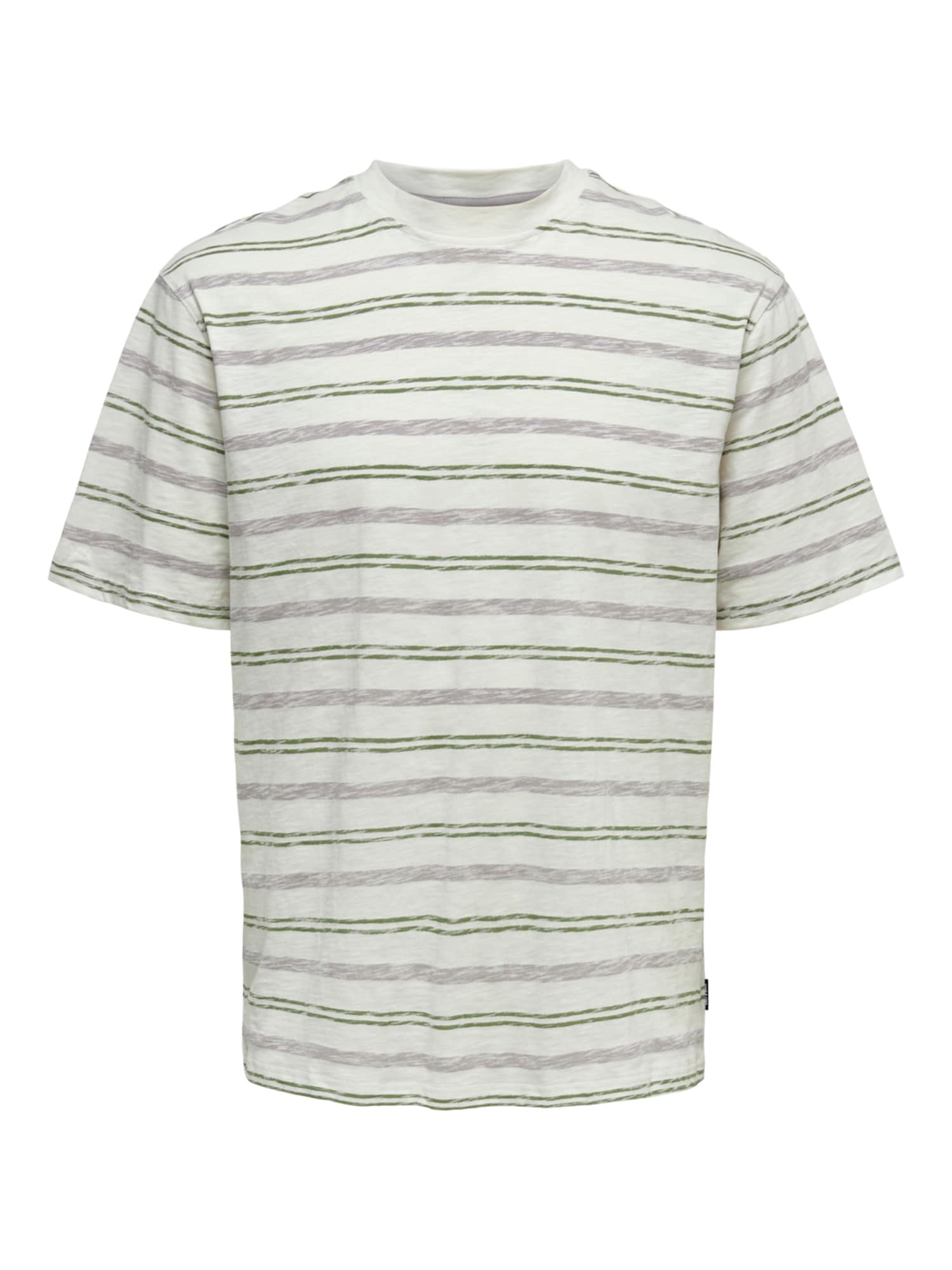 Only & Sons Majica 'Iban'  svetlo siva / oliva / naravno bela