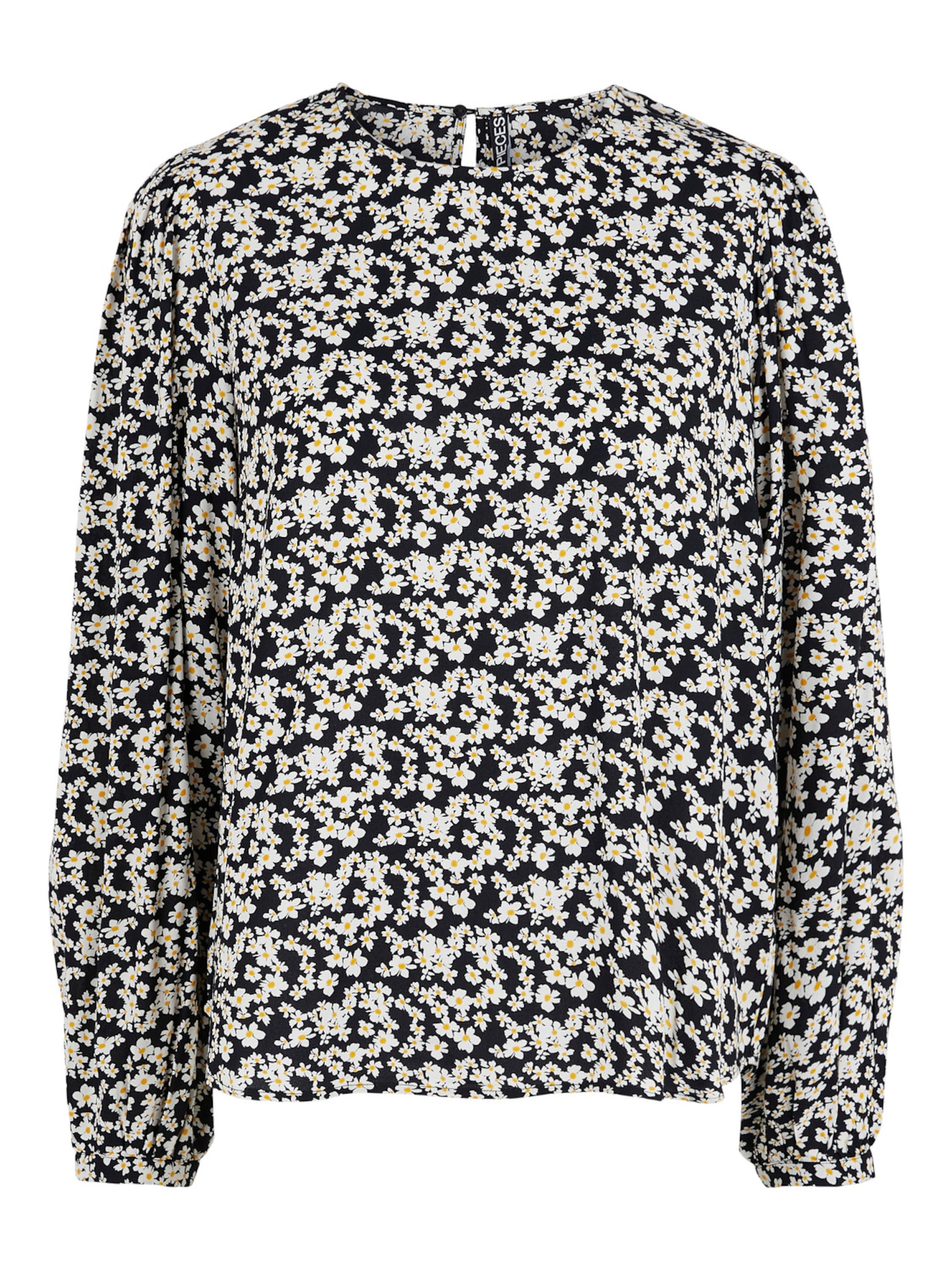 PIECES Bluza 'Helle'  rumena / črna / bela
